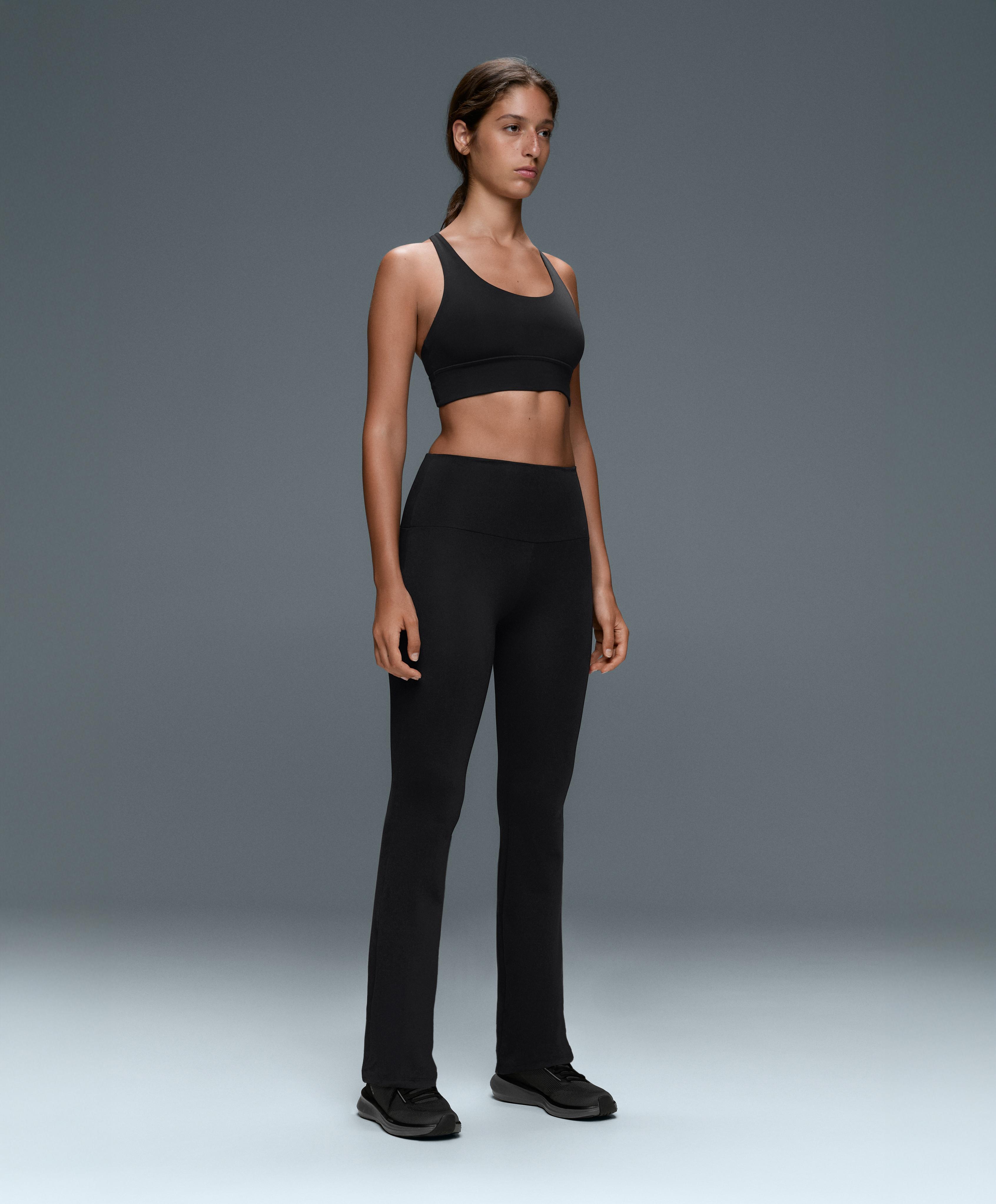 High-rise Comfortlux flare trousers — BLACK