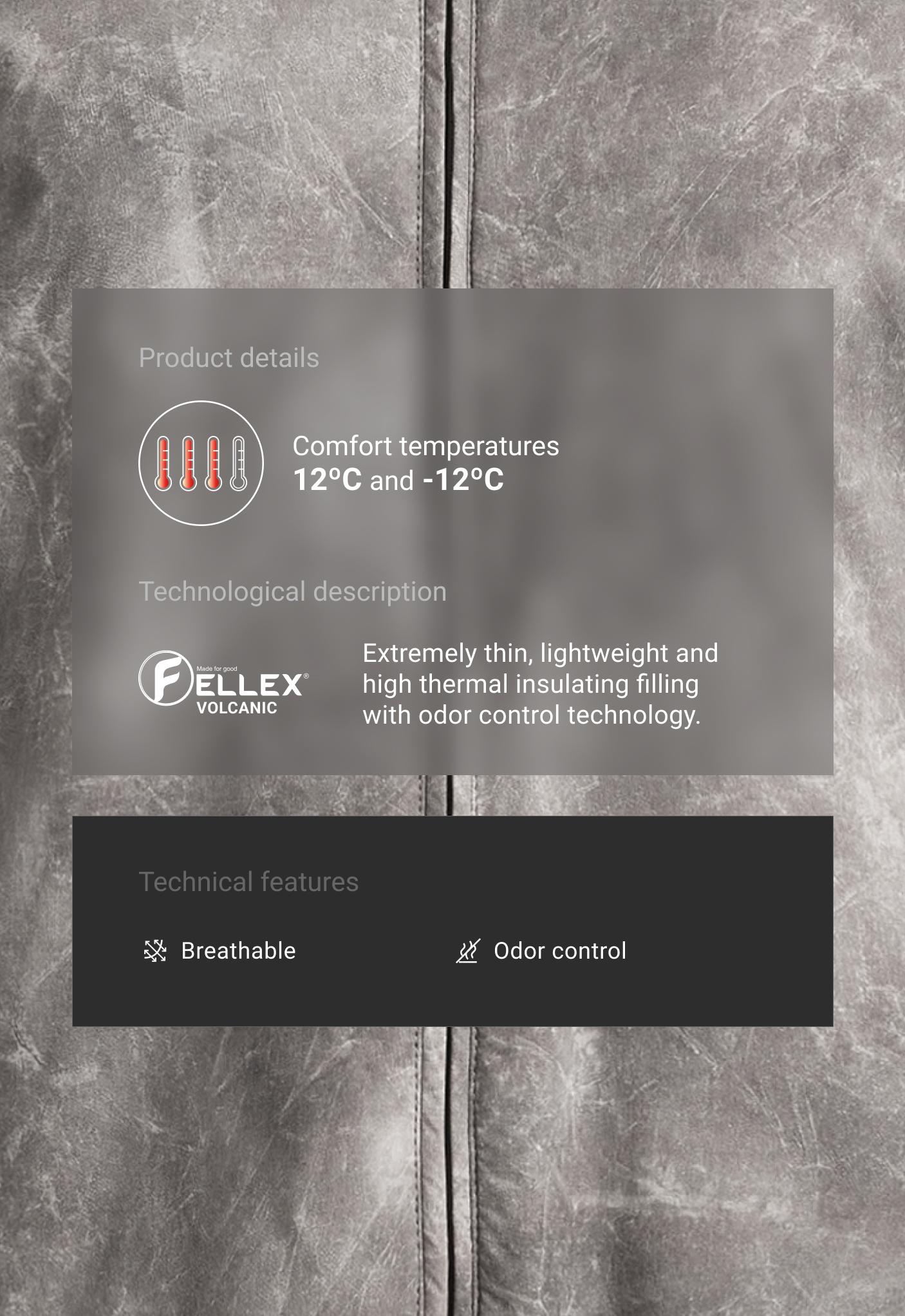 Bedruckte wattierte Funktions-Jacke Boxy mit FELLEX® Volcanic