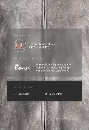Printed boxy FELLEX® Volcanic technical padded jacket — CHARCOAL GREY 2