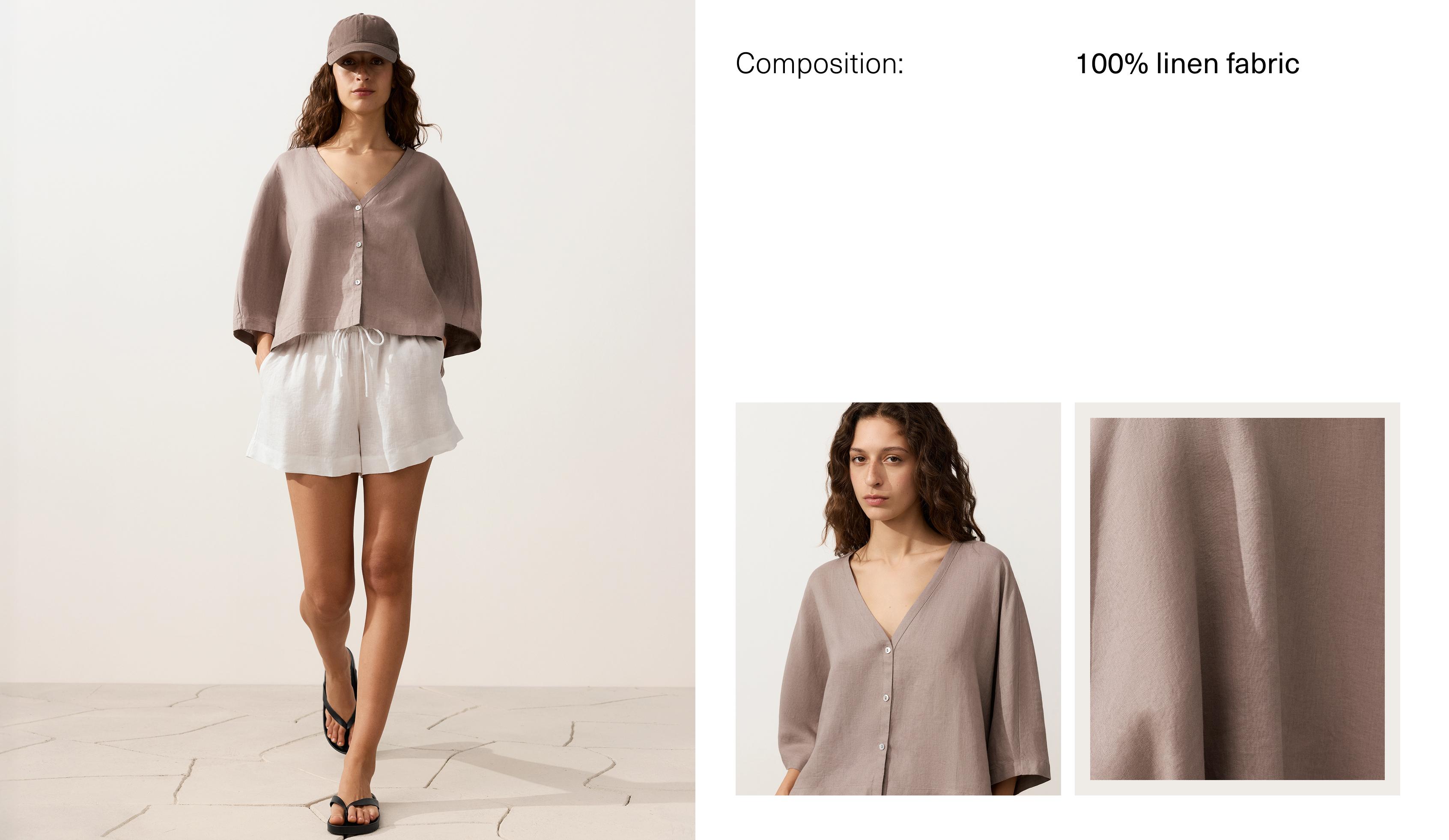 Chemise manches courtes 100 % lin Chemise manches courtes 100 % lin