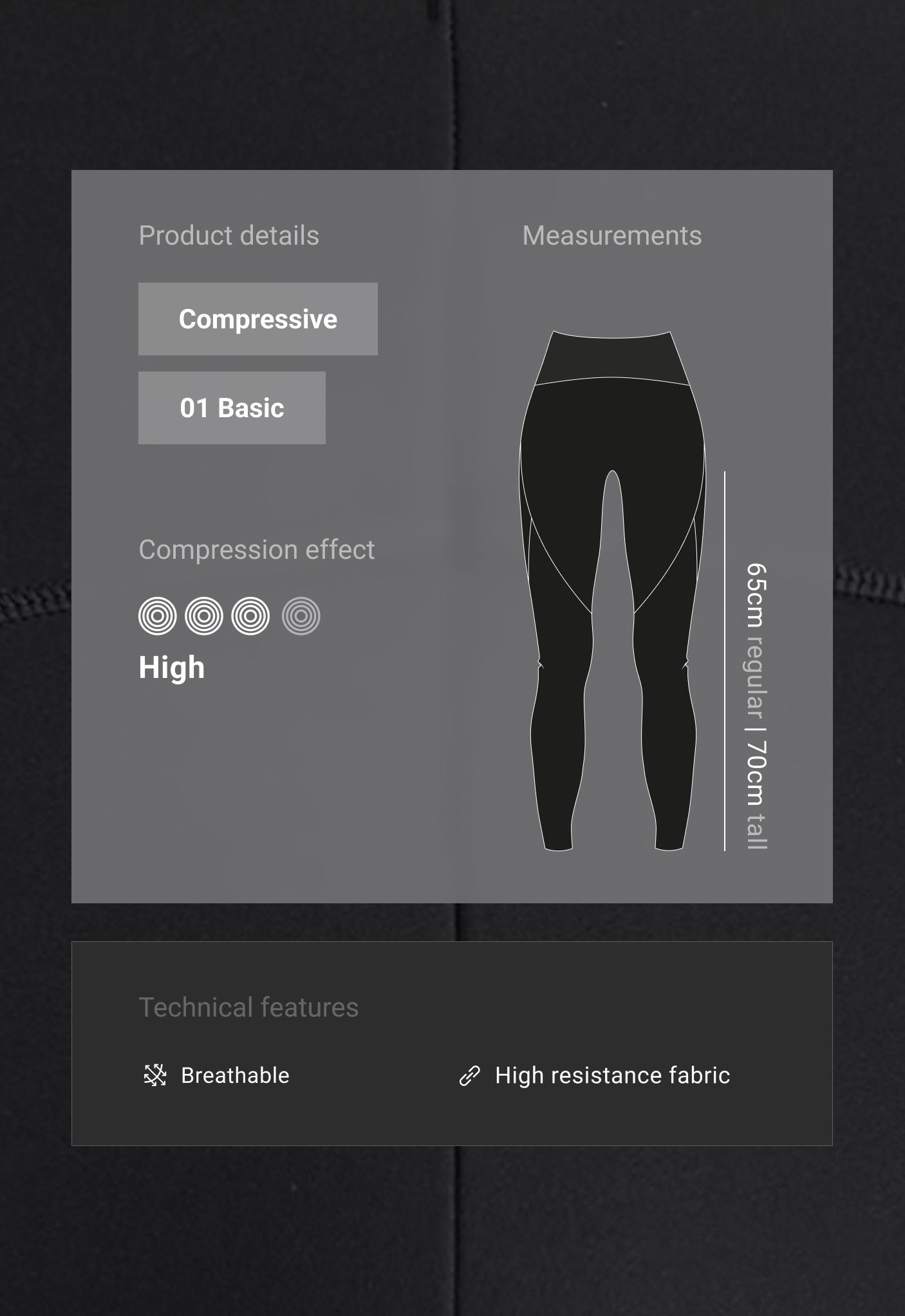 Basic compressive high-waisted ankle-length leggings