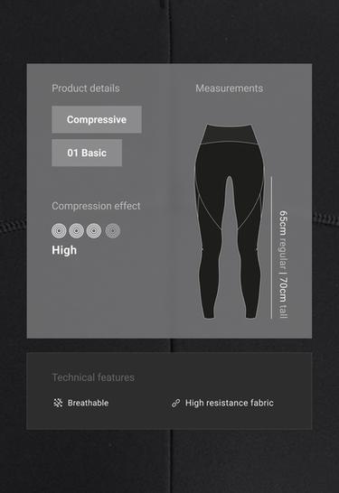 Basic compressive high-waisted ankle-length leggings — BLACK 2