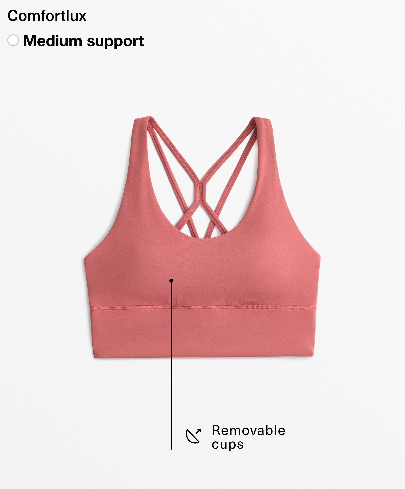 Medium-support comfortlux sports bra with cups