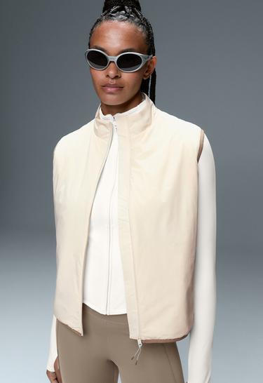 FELLEX® Volcanic technical padded gilet with piping — PALE ECRU 5