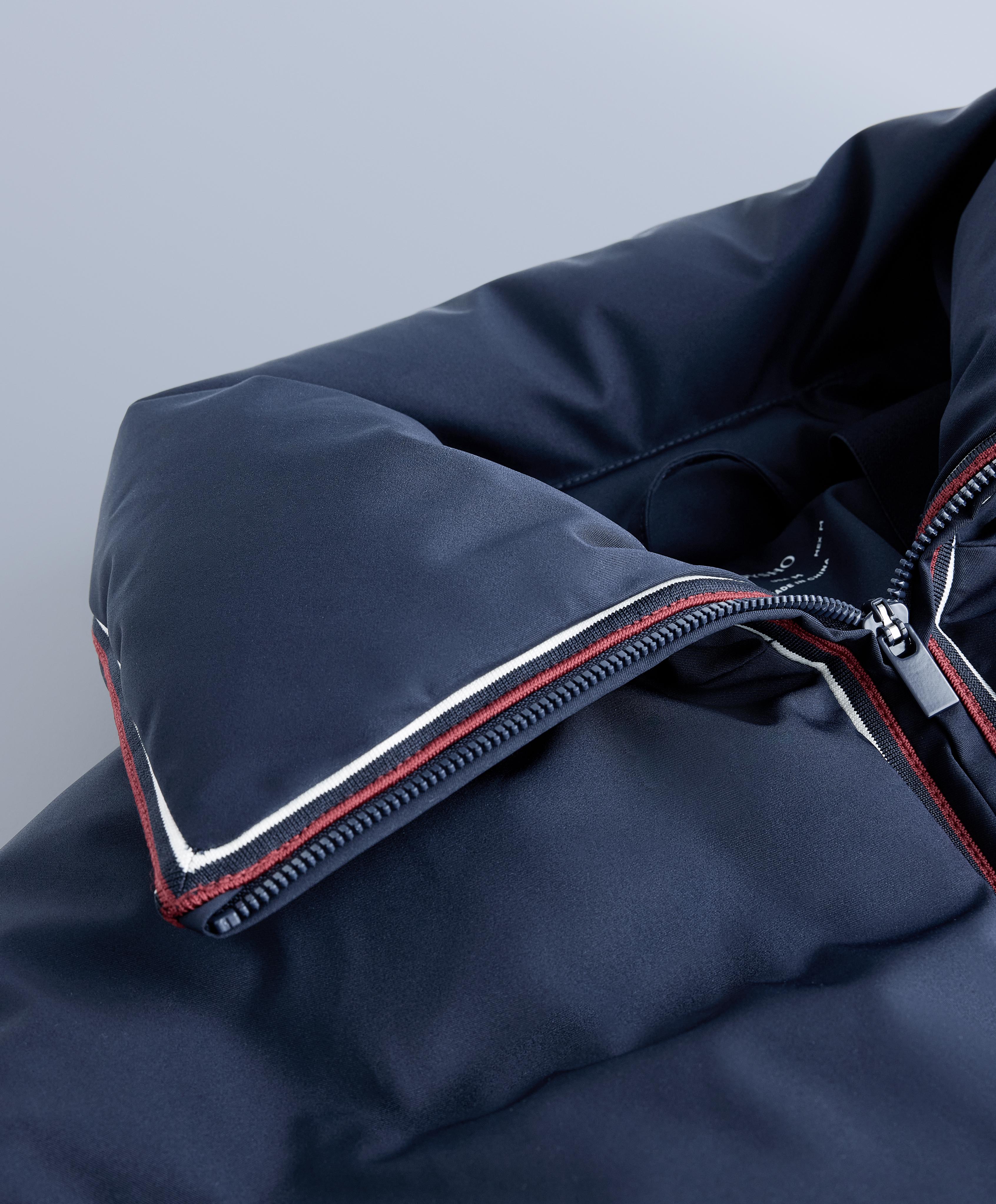 MINARDI PIUME SKI water-resistant retro jacket, 80% down and 20% feather — NAVY BLUE