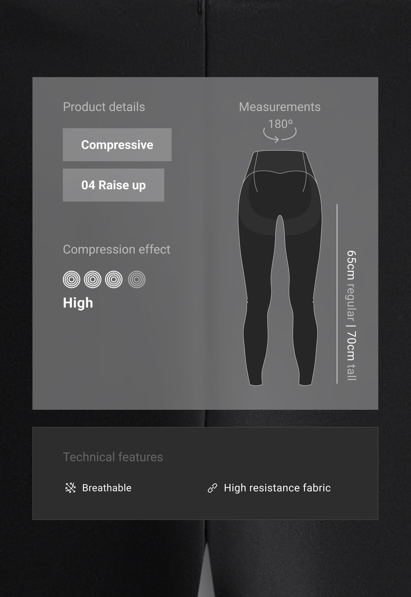 Compressive raise up high-rise ankle-length leggings