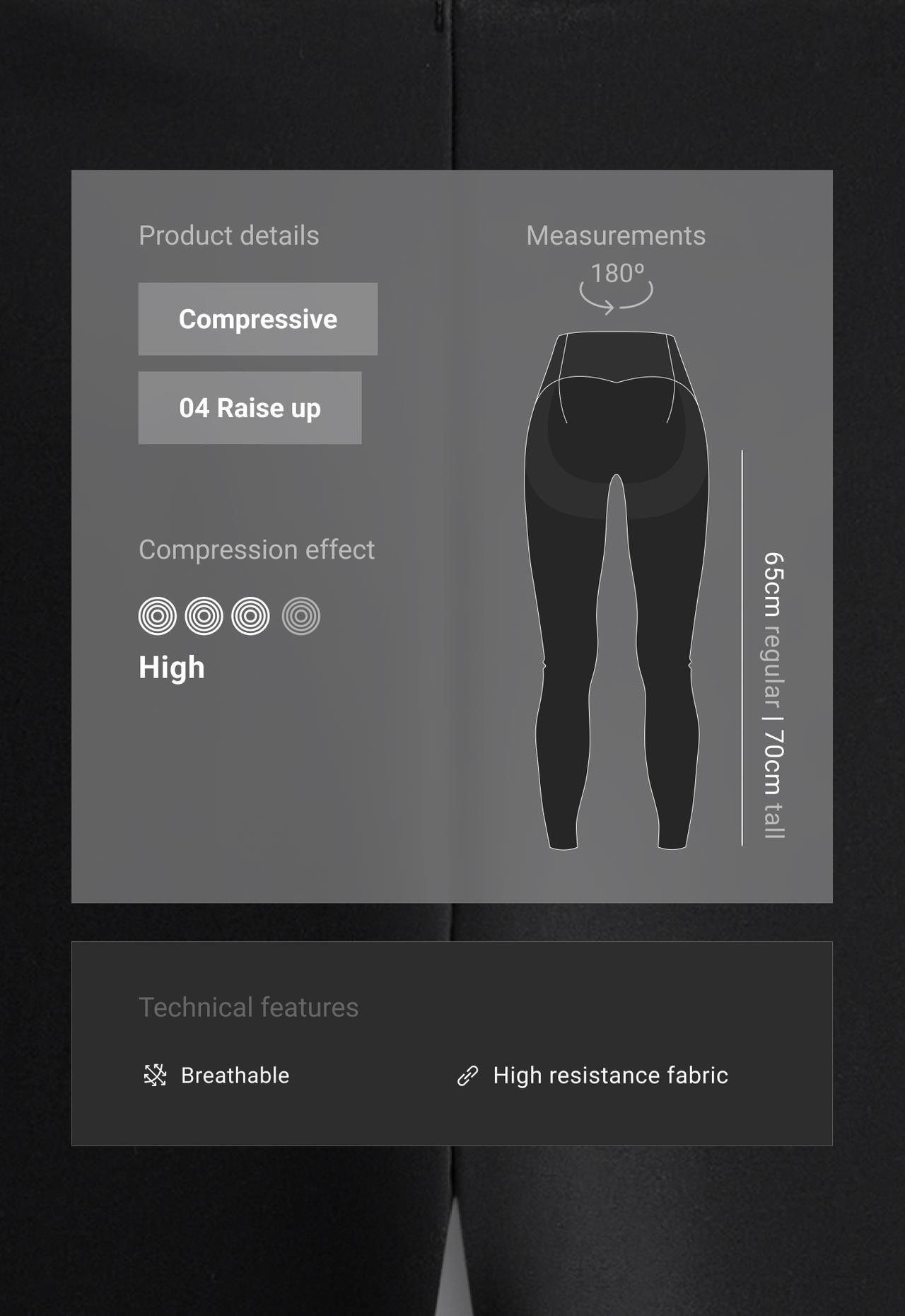 Compressive raise up high-rise ankle-length leggings — BLACK