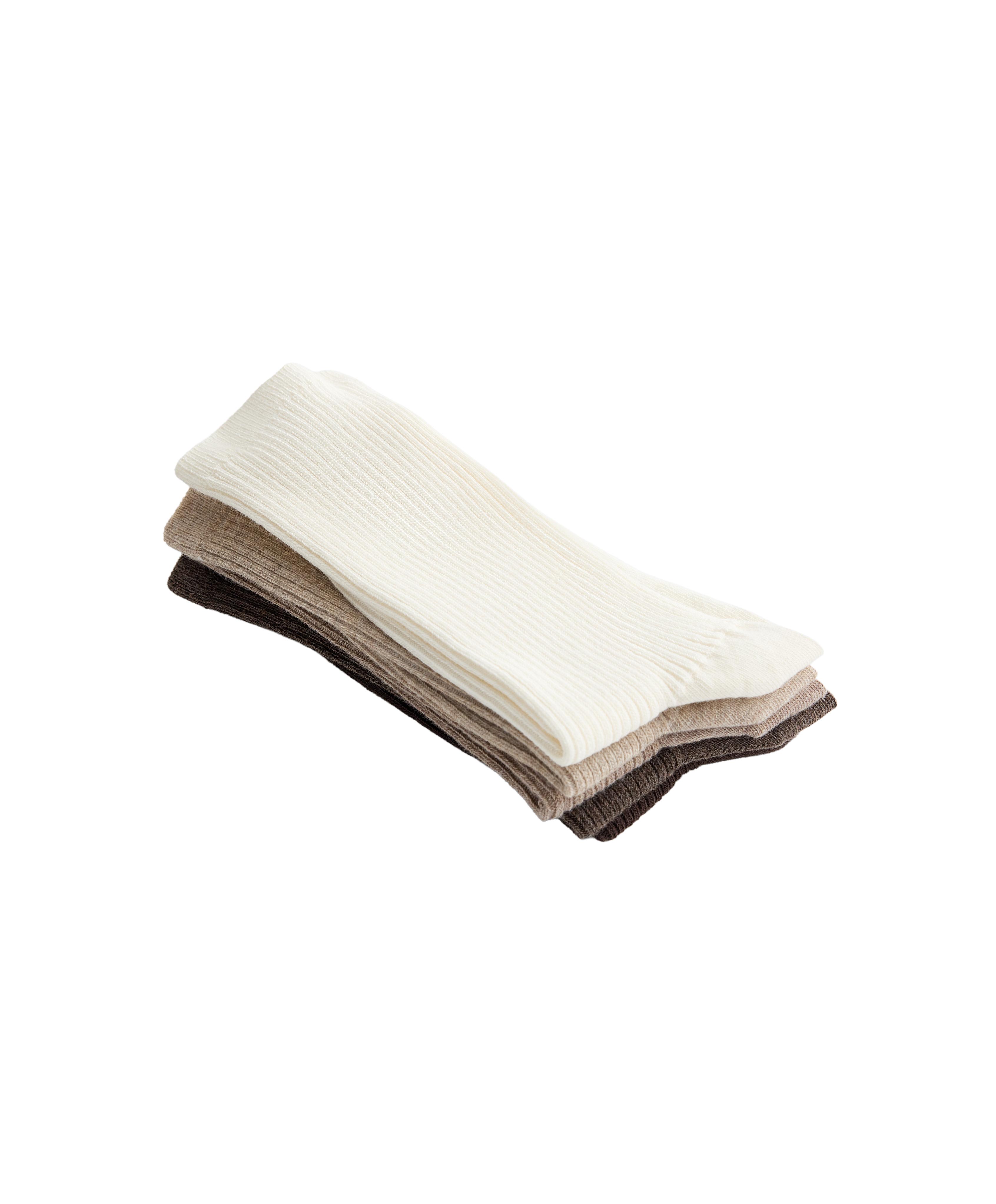 5 pairs of cotton blend classic socks — SAND MELANGE