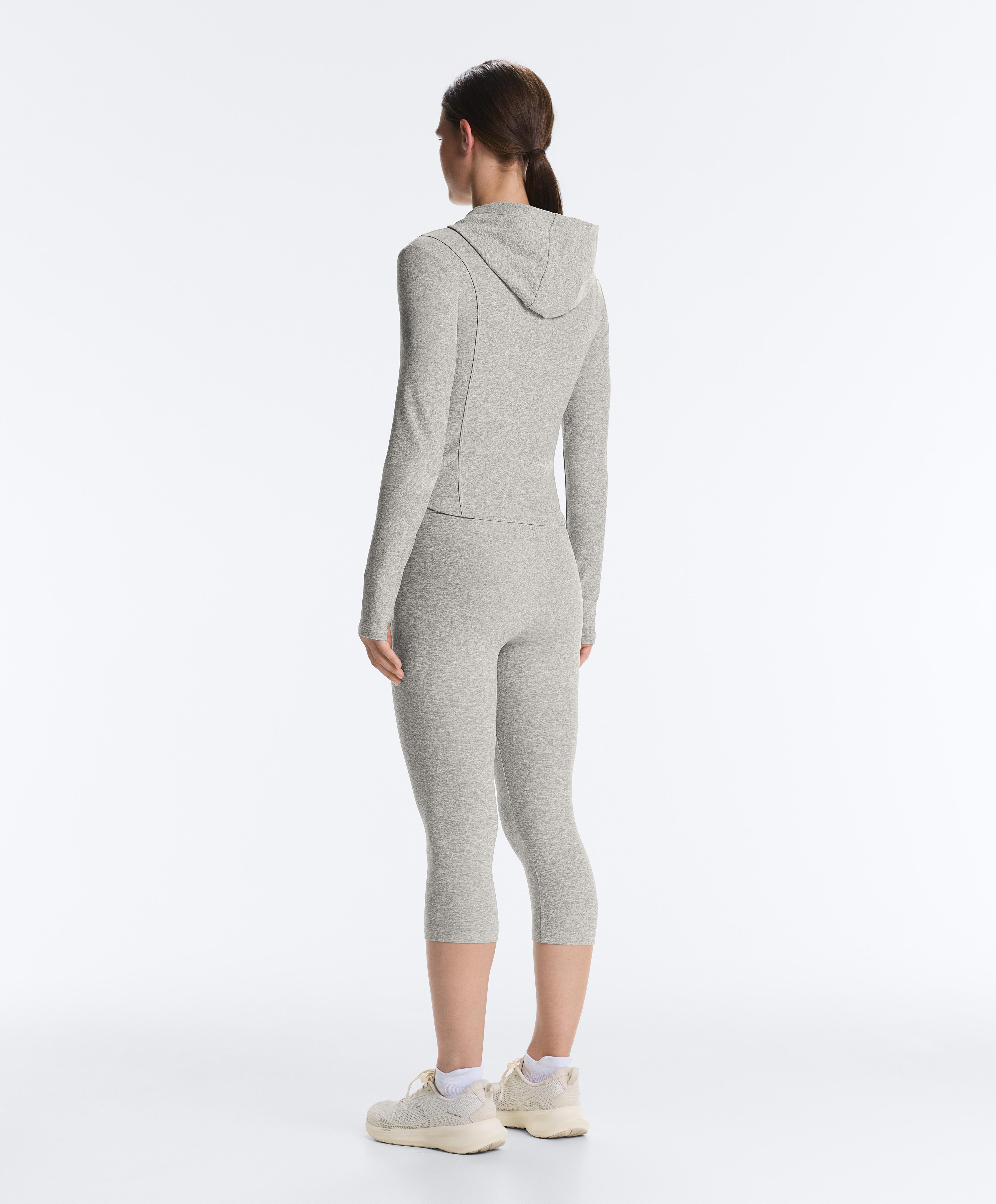 Technical marl hooded jacket — GREY MELANGE