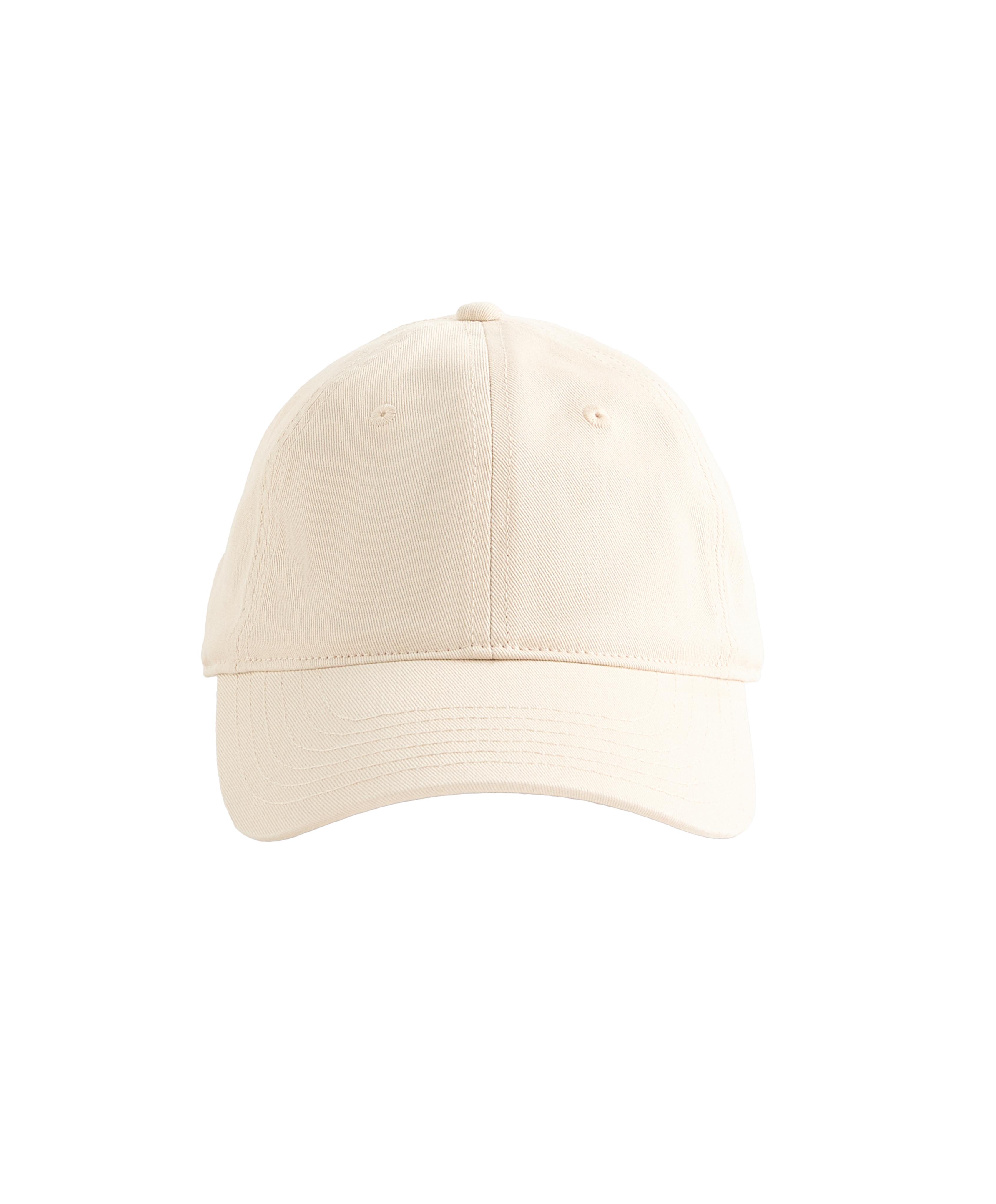 Washed-effect 100% cotton cap — PALE BEIGE