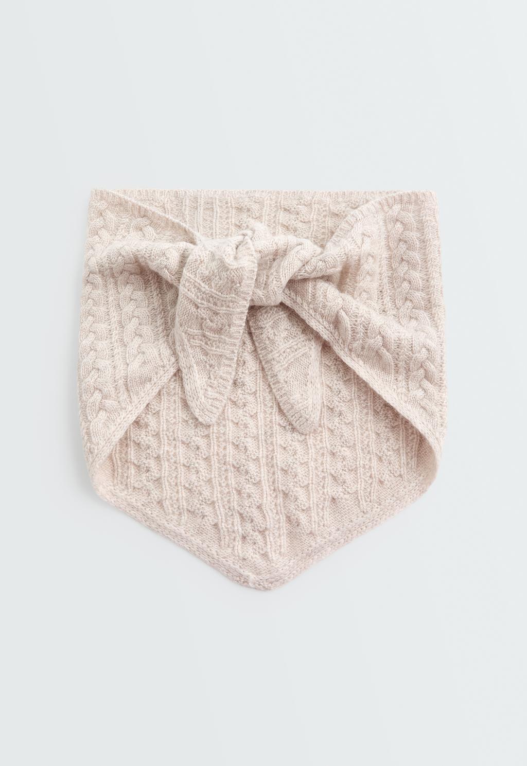 Braided knit bandana 90% wool 10% cashmere