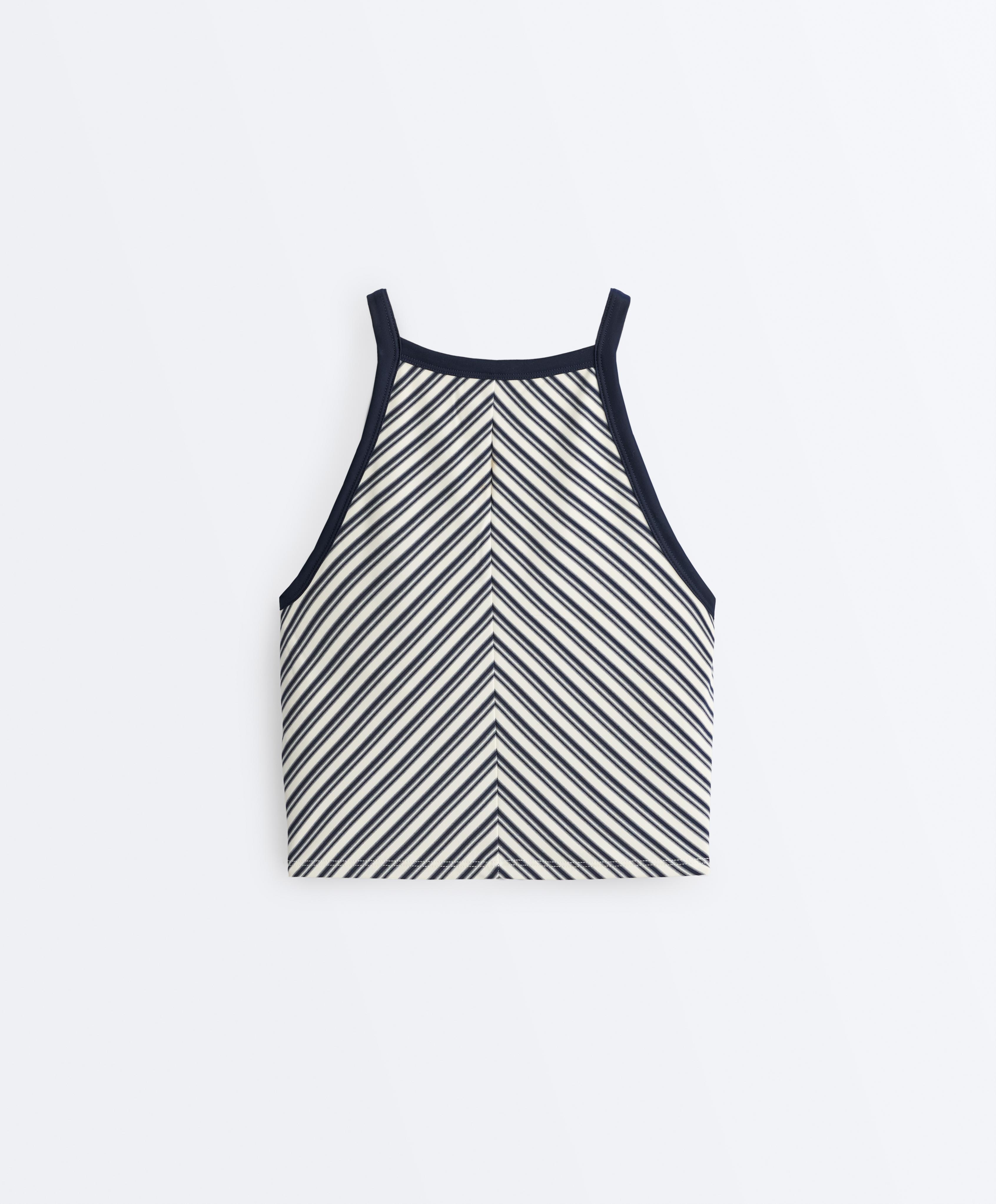 Comfortlux striped tank top — NAVY BLUE