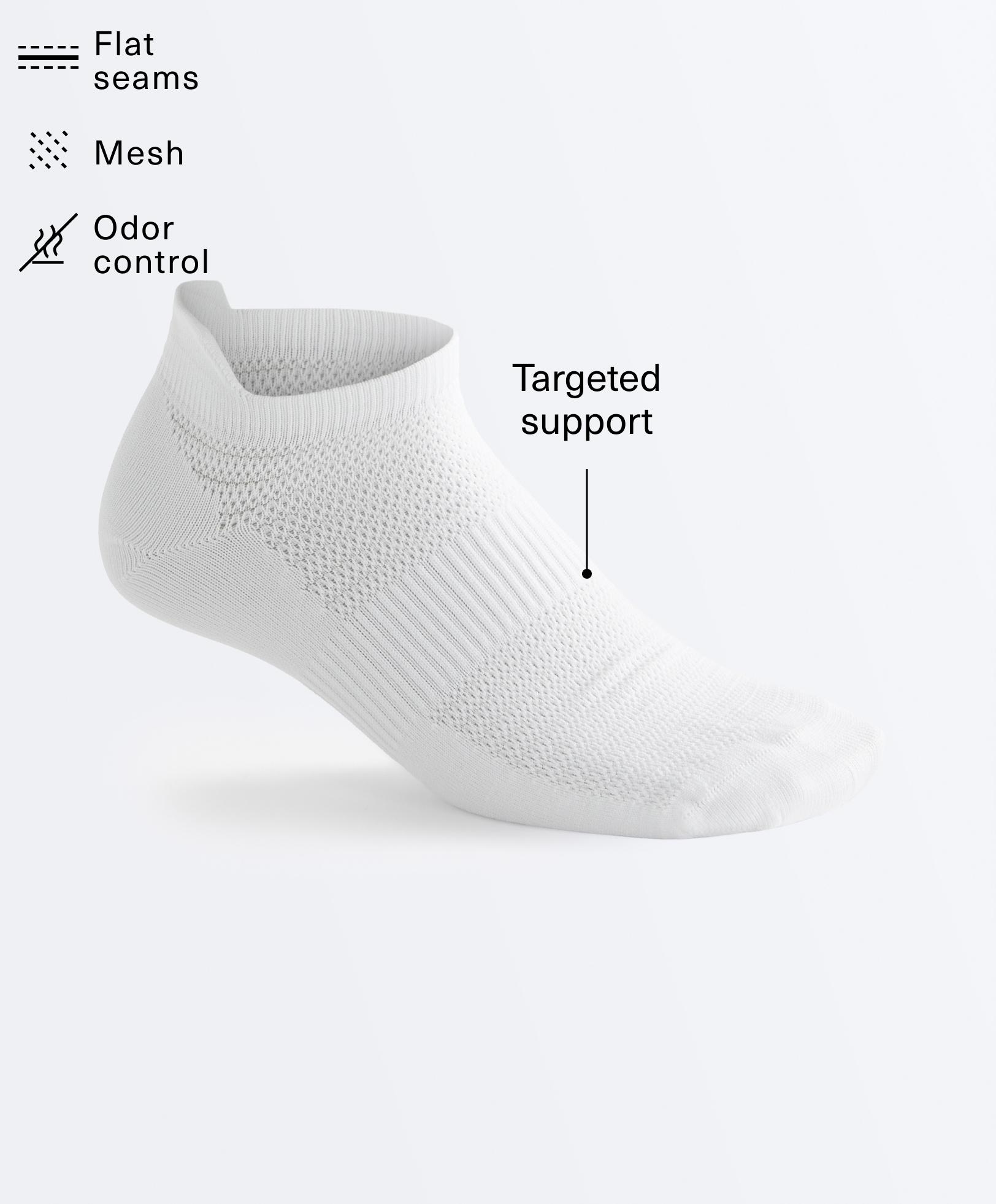 3 pairs of tab polyamide blend sports sneaker socks — WHITE