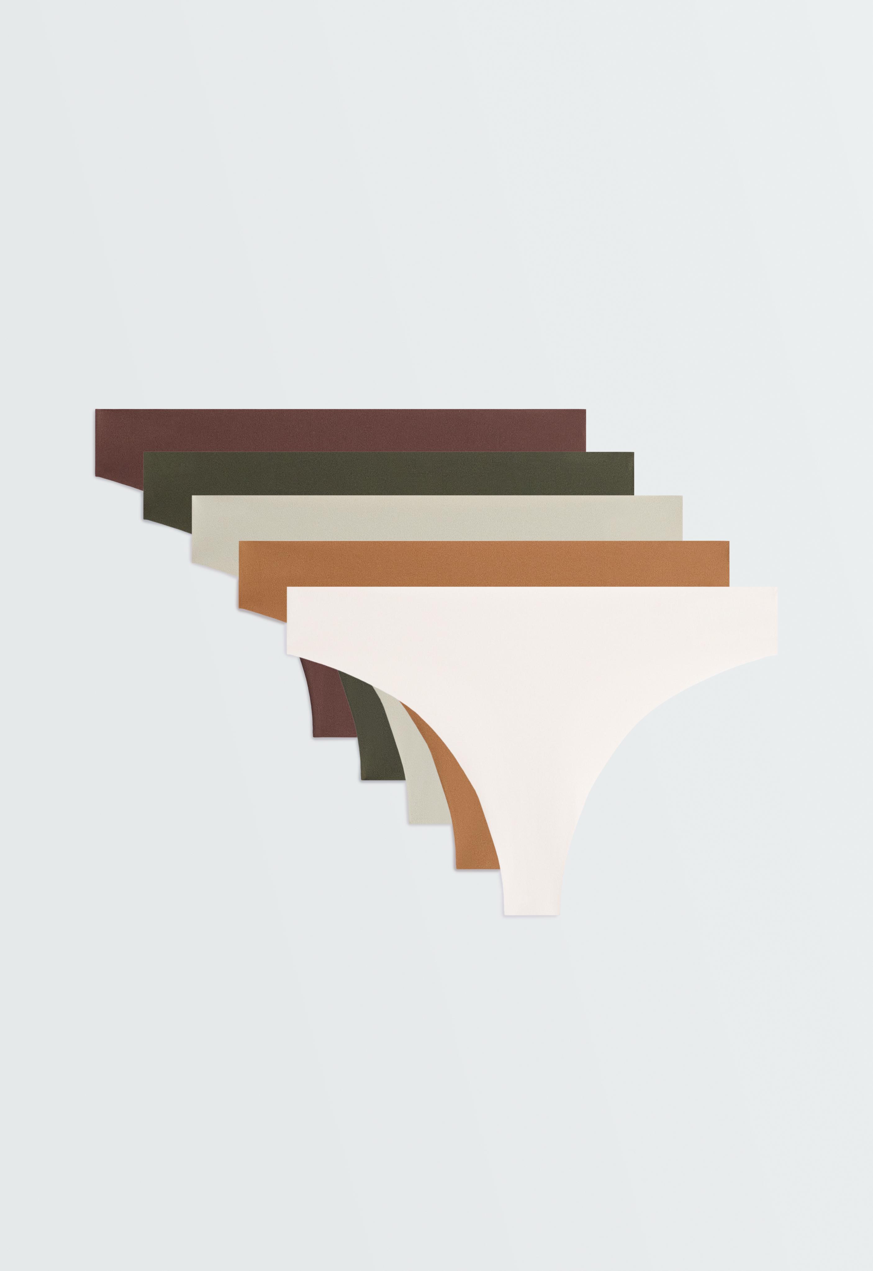 5 bragas tanga mezcla poliamida invisible laser cut