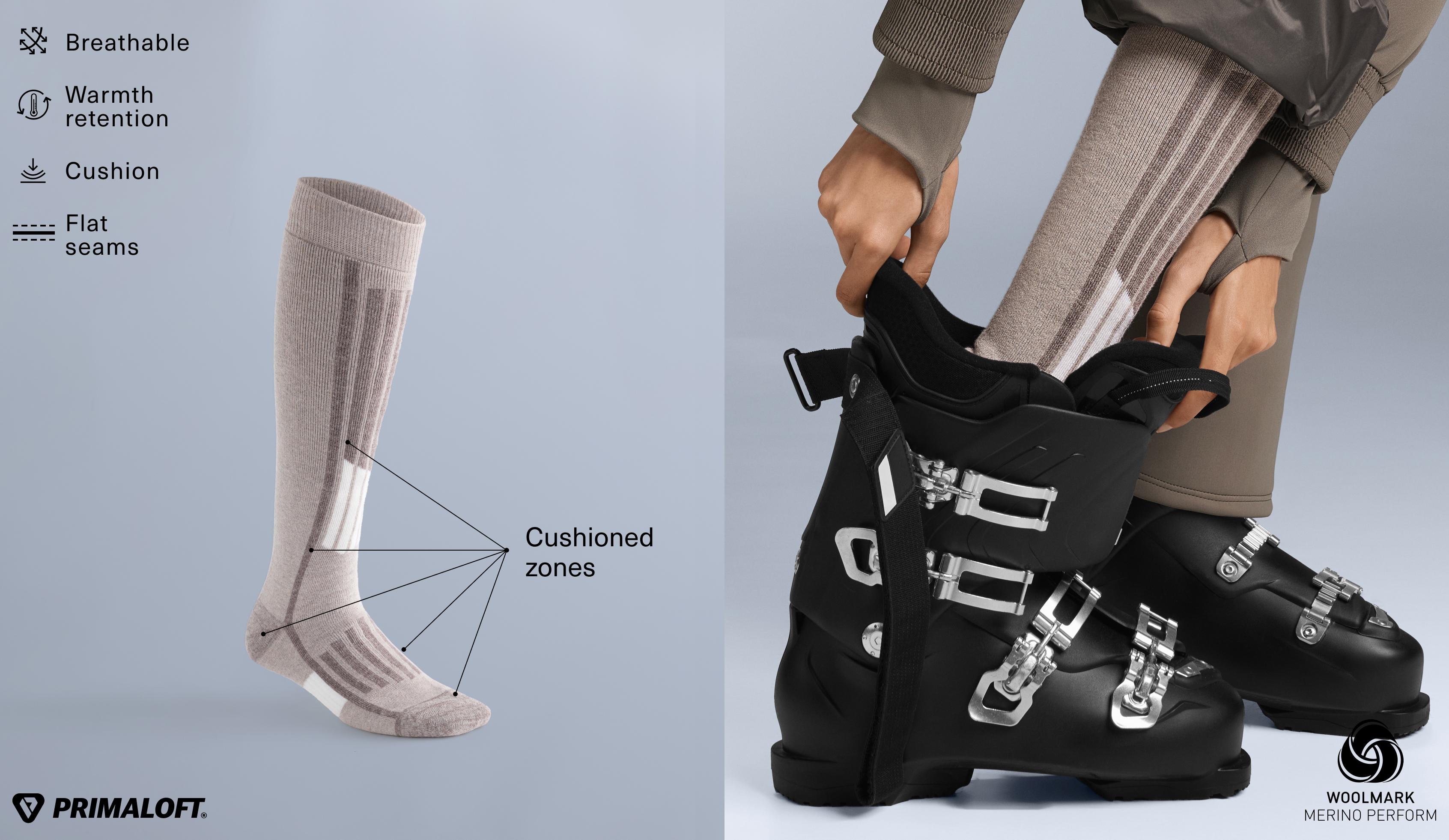 Hohe Skisocken mit Primaloft®-Garn und WOOLMARK®-Wollmischung Hohe Skisocken mit Primaloft®-Garn und WOOLMARK®-Wollmischung