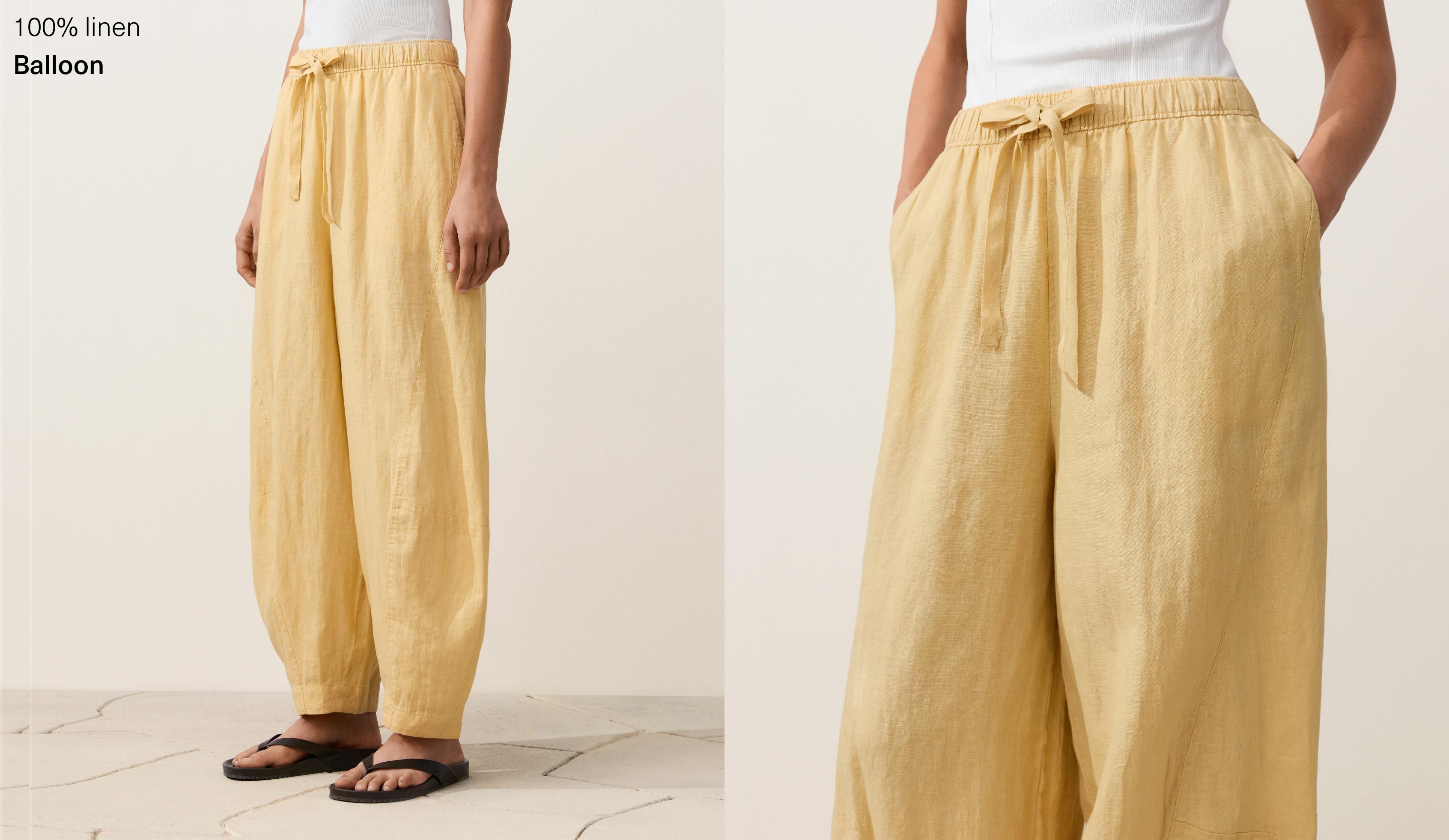 100% linen balloon trousers