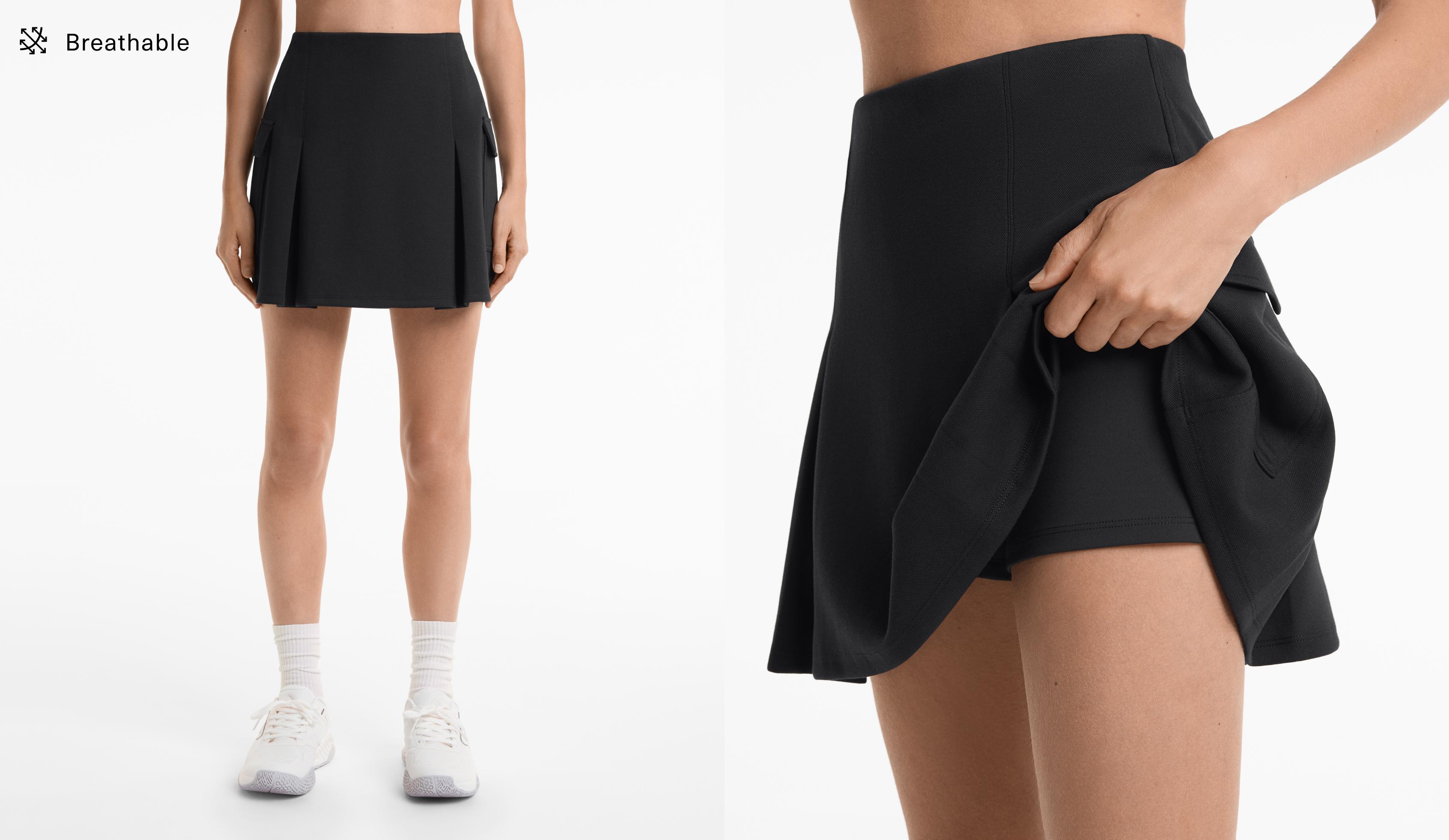 Piqué cargo skirt