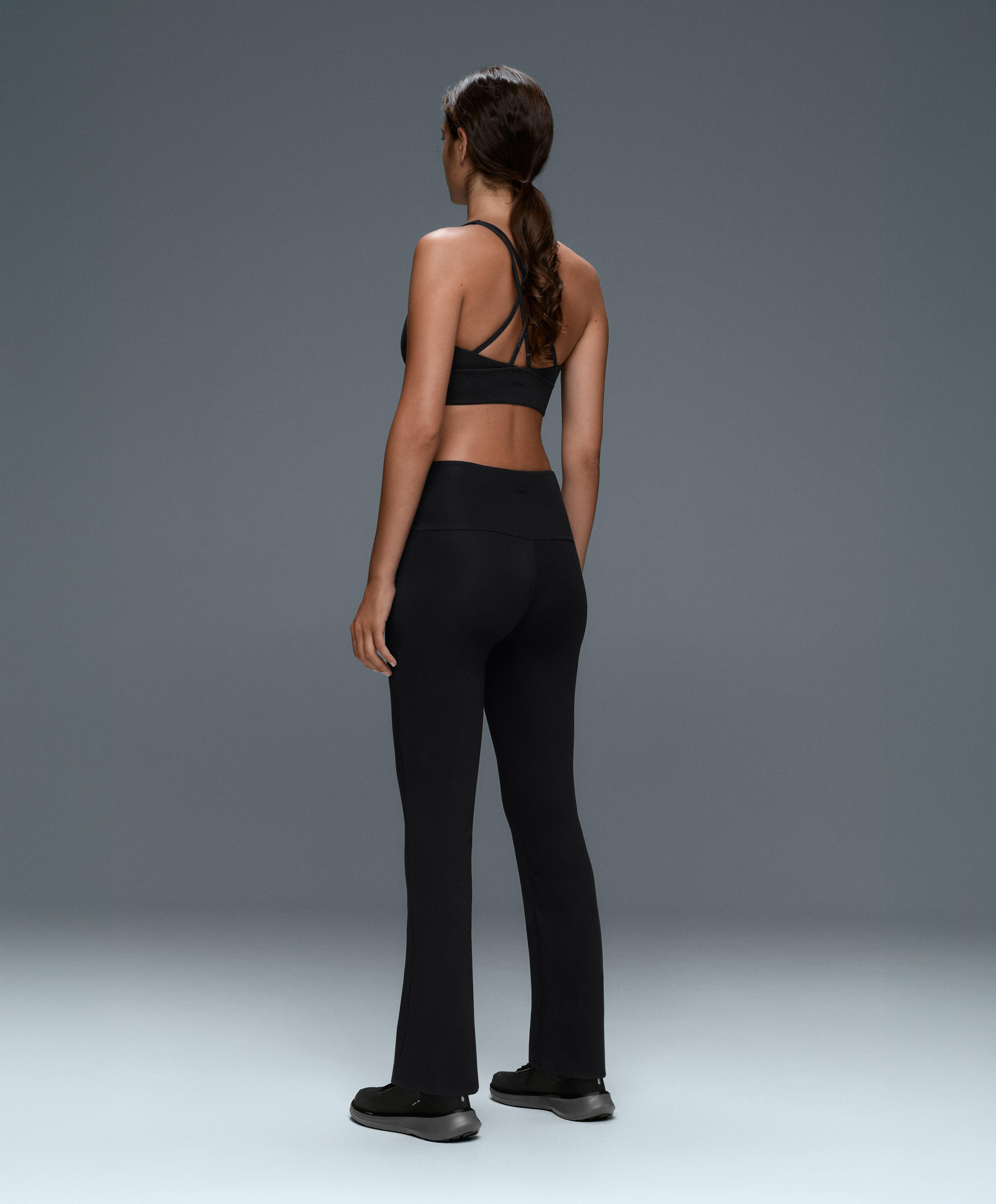 High-rise Comfortlux flare trousers — BLACK