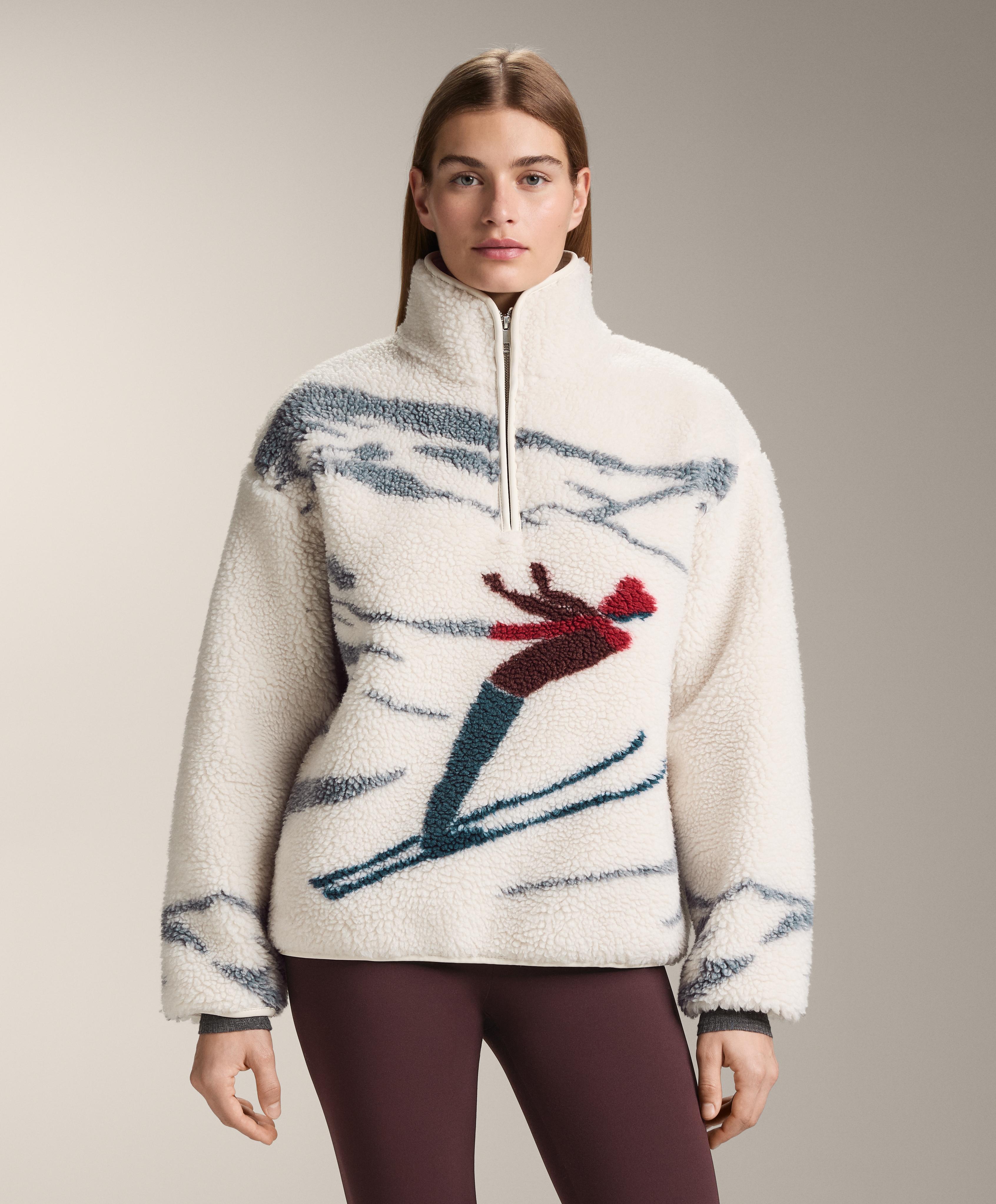 Veste effet mouton de ski à demi-fermeture éclair Veste effet mouton de ski à demi-fermeture éclair