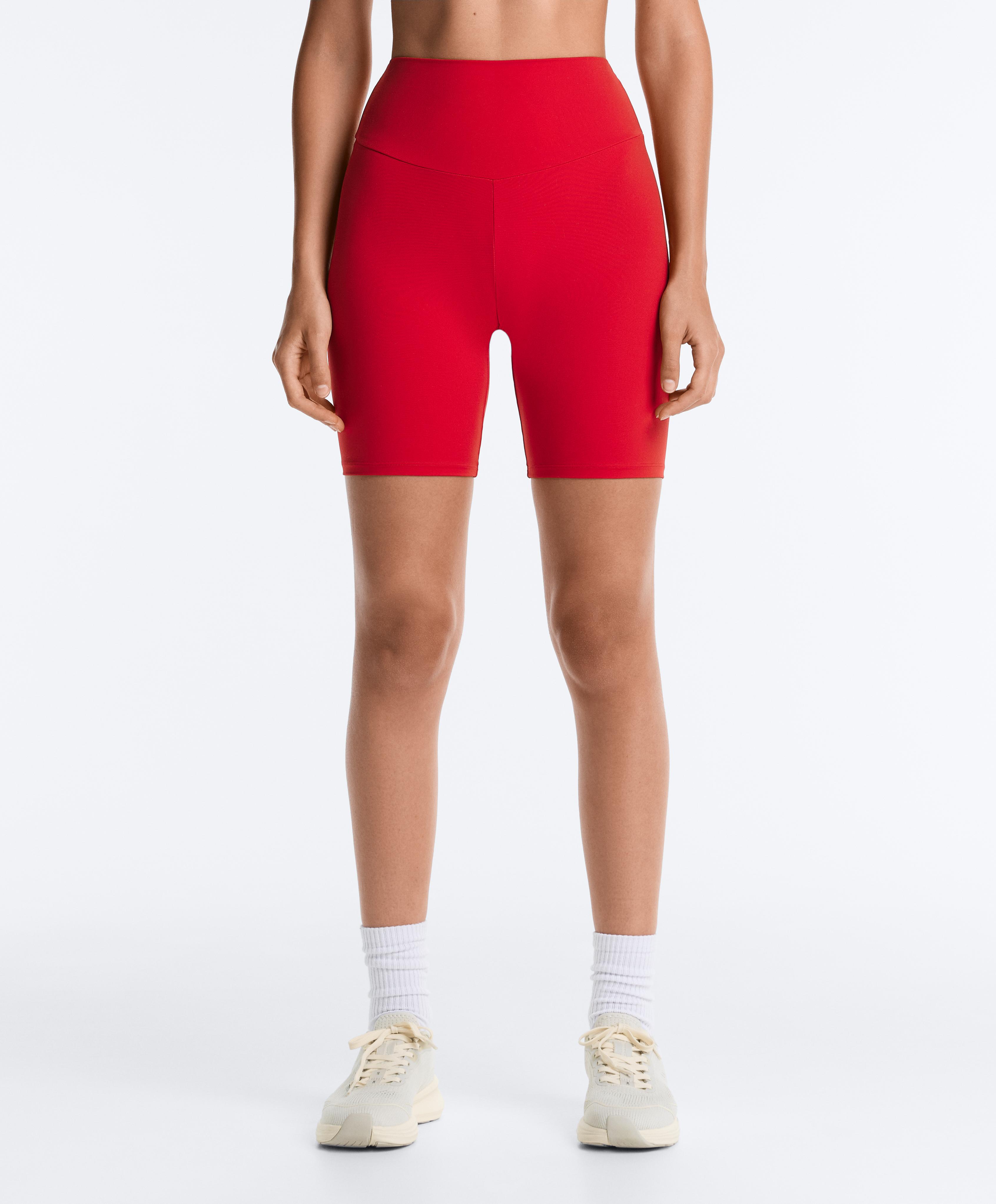 Comfortlux high-rise 20cm biker leggings — STRONG RED
