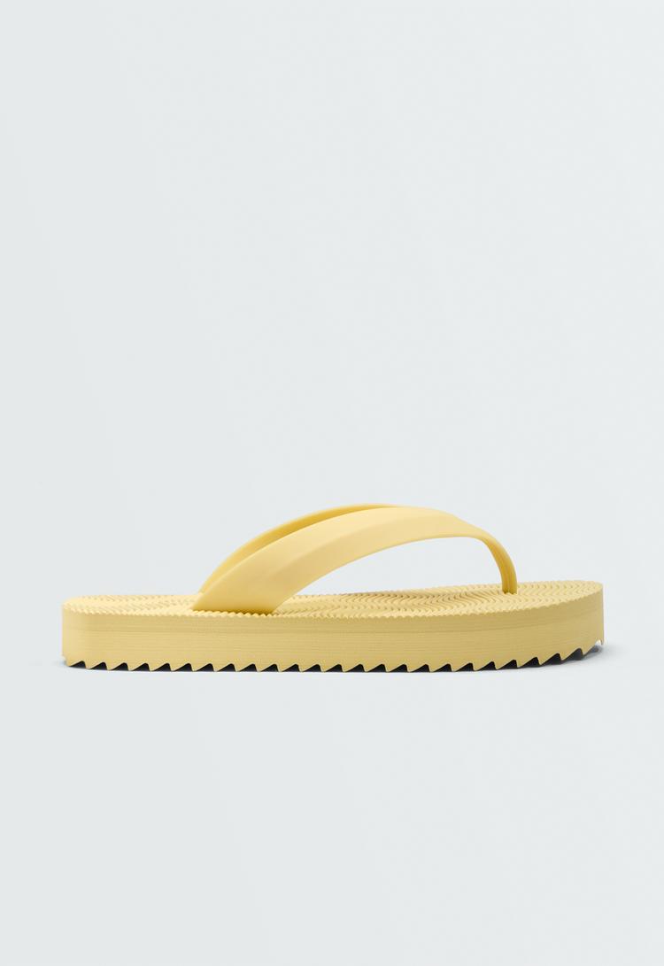 Textured platform beach sandals — YELLOW