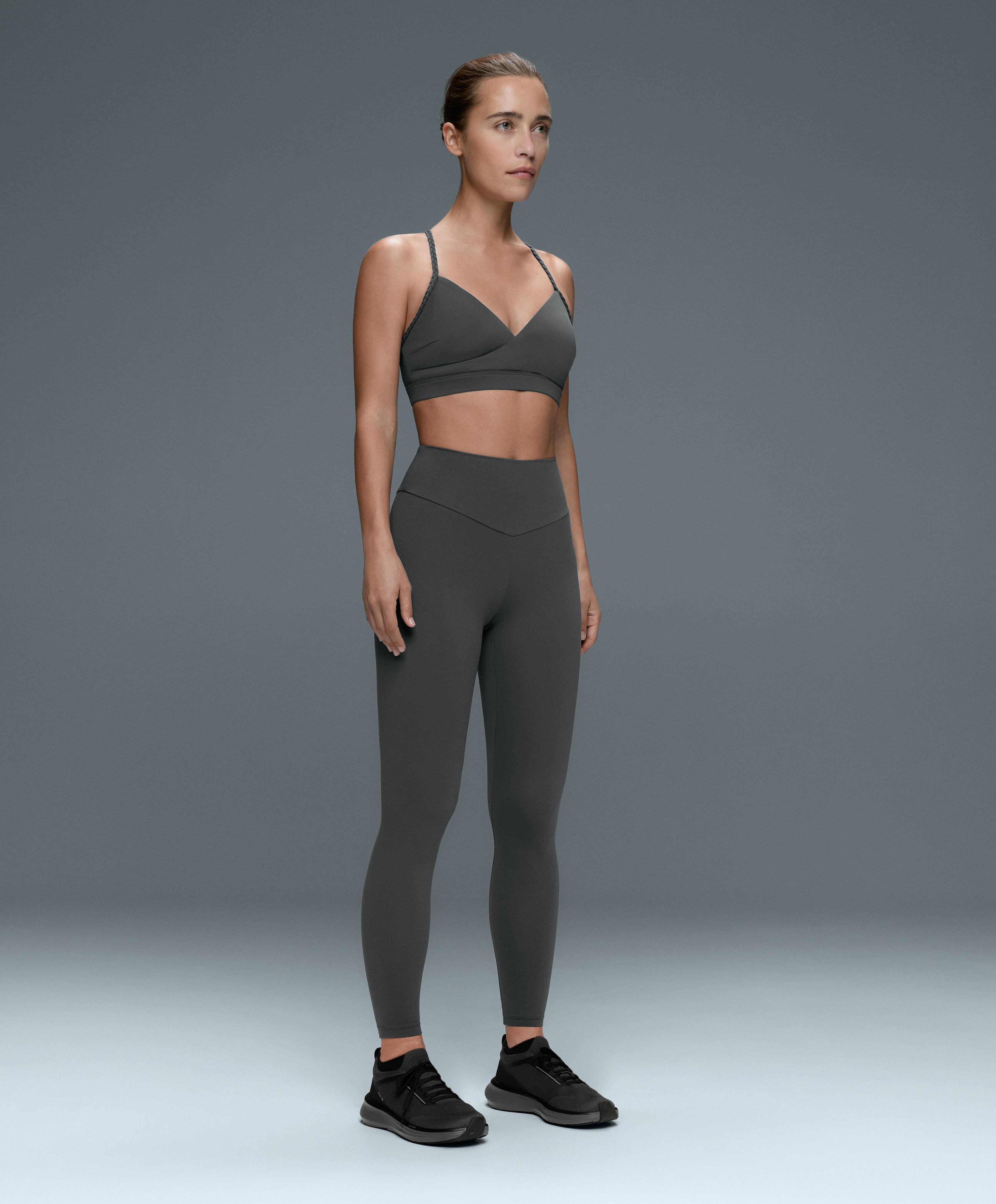 Medium-support braided Comfortlux sports bra — STEEL GREY