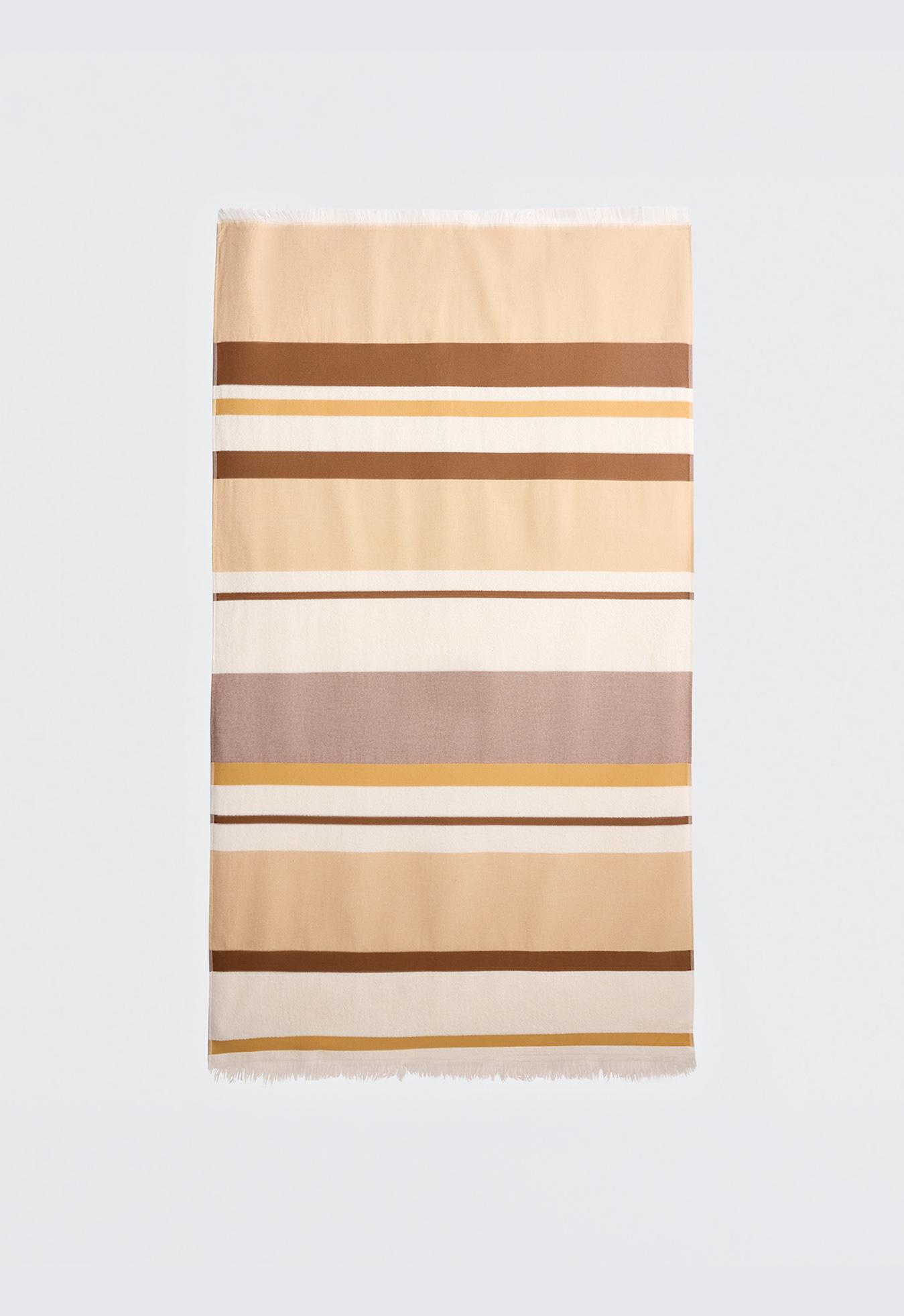 Striped 100% cotton towel — MUSTARD