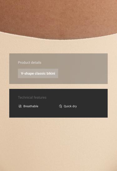 5 classic invisible polyamide blend briefs, Laser cut V-cut — VANILLA 2
