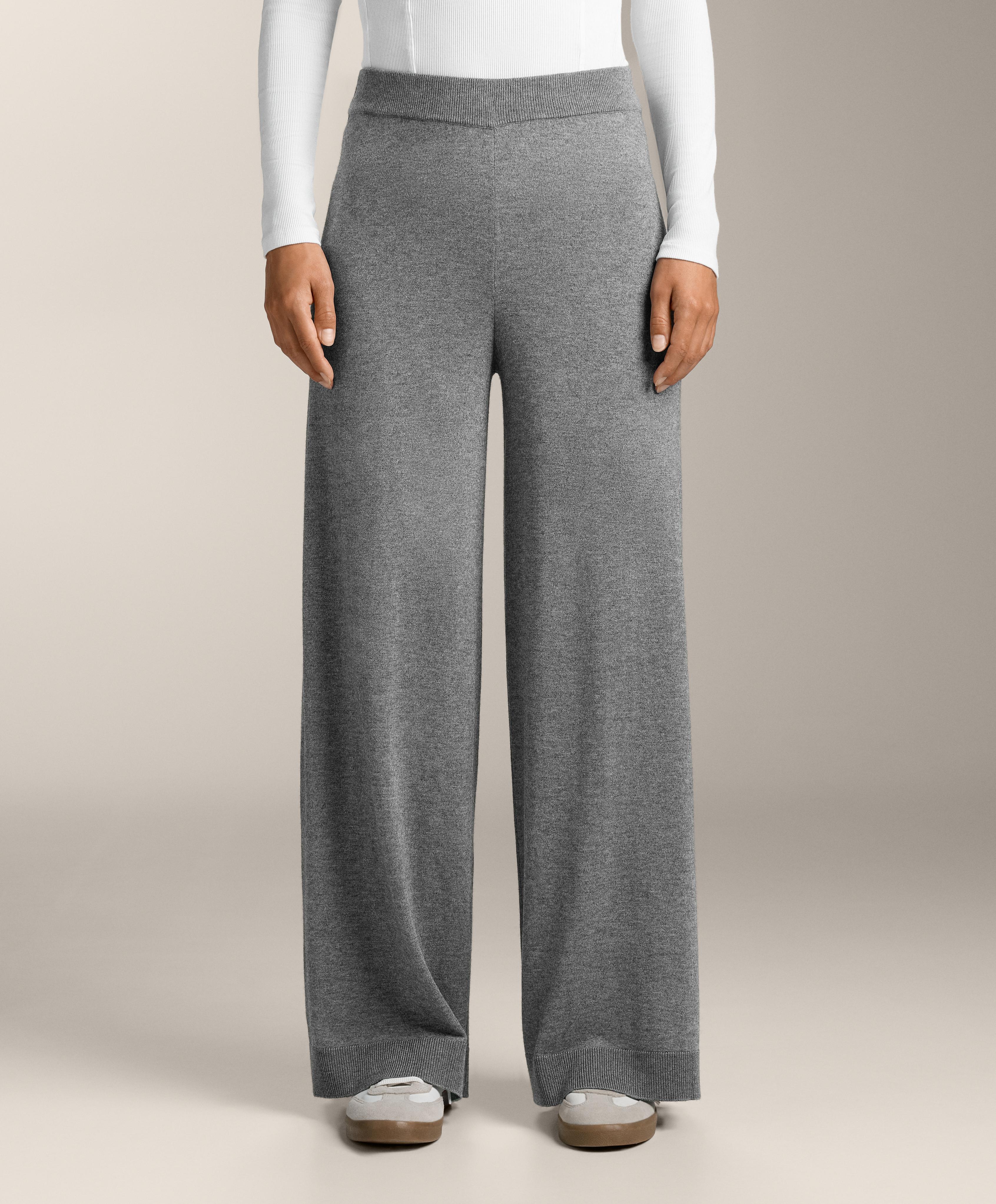 10% cashmere straight-leg knit trousers