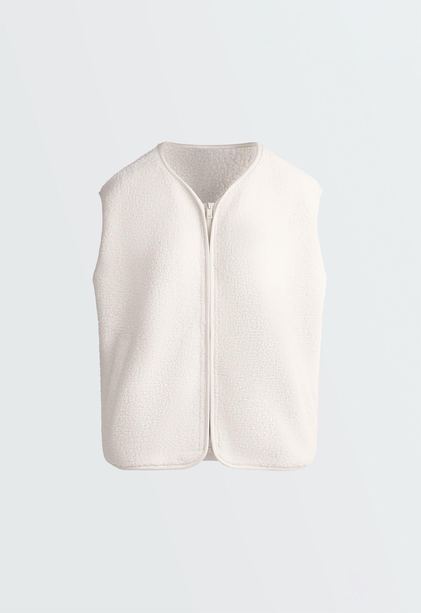 Faux-shearling zip gilet — ECRU