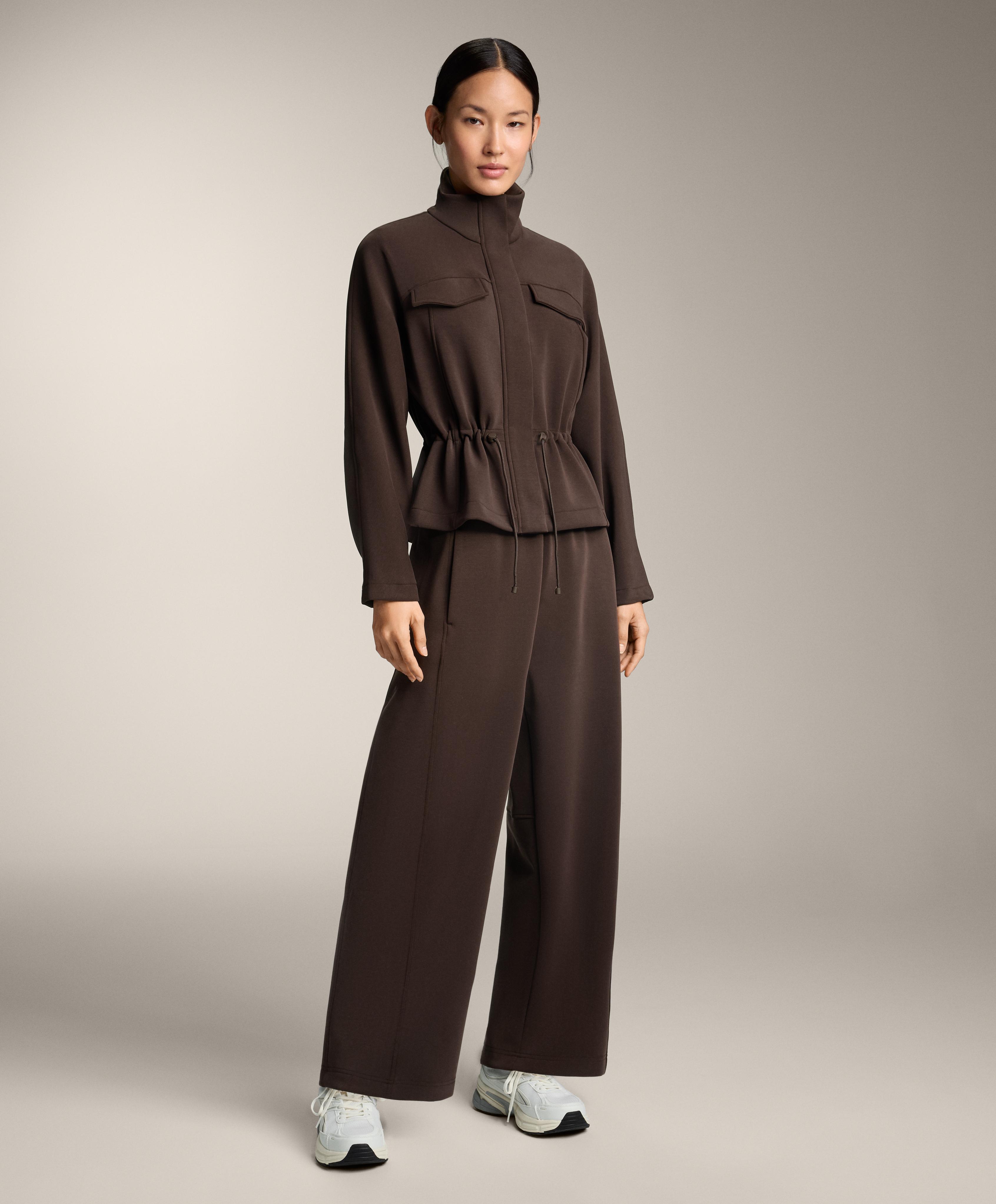 Straight-leg trousers with brushed modal