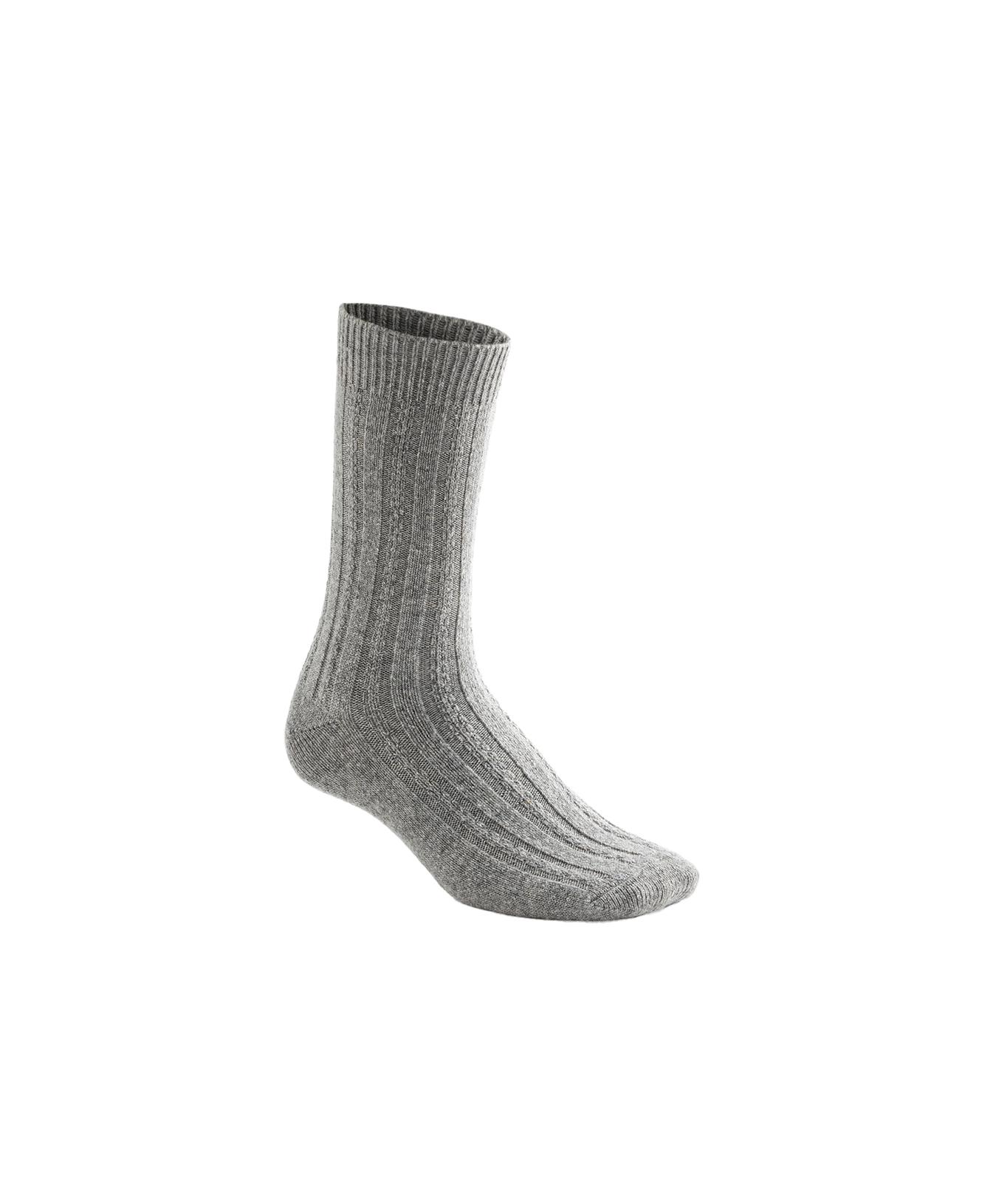 Classic socks in 25% cashmere 11% wool — PALE GREY MELANGE