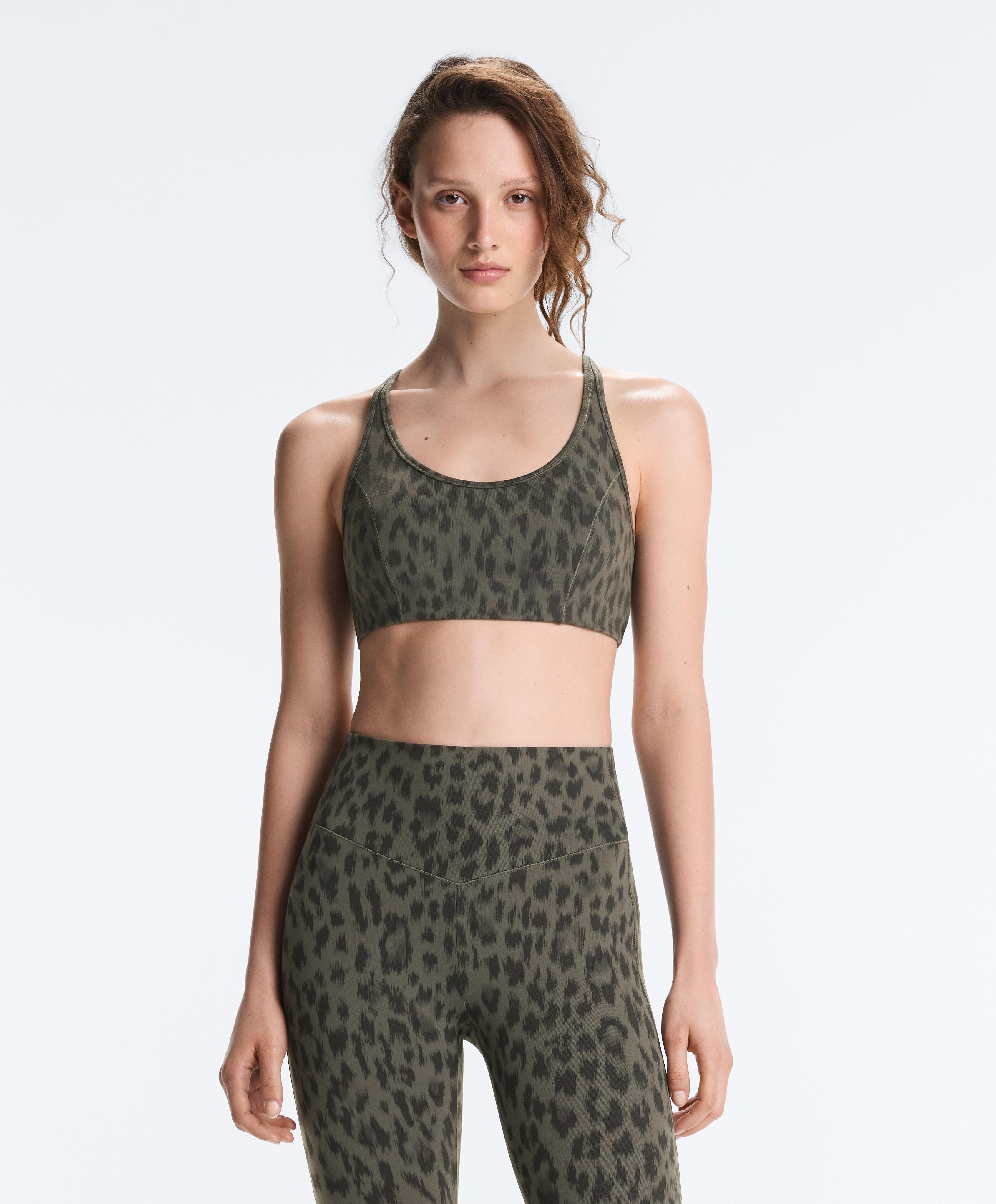Evermove medium-support sports bra — DARK KHAKI
