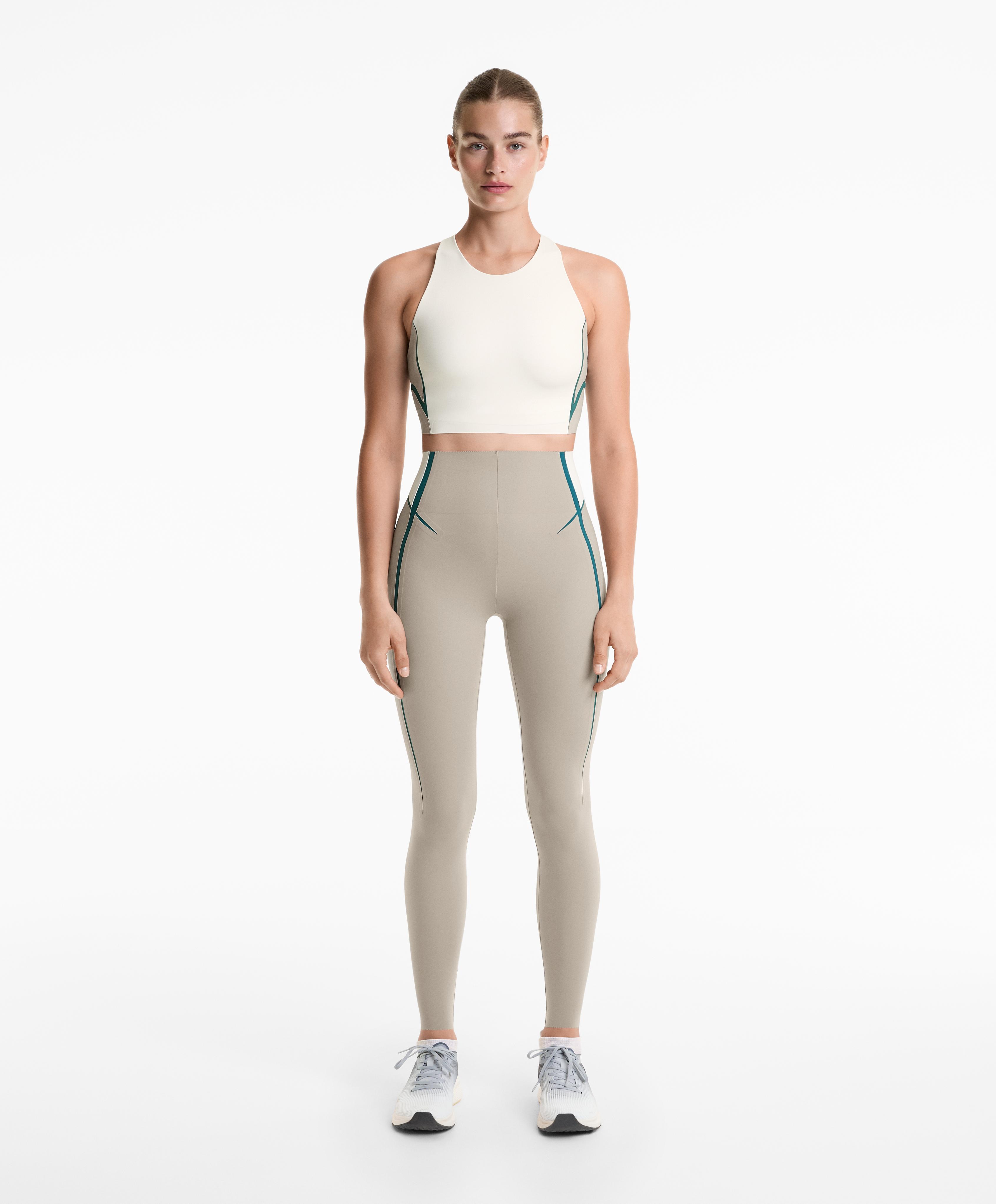 Compressive core control lines high rise 65cm ankle-length leggings