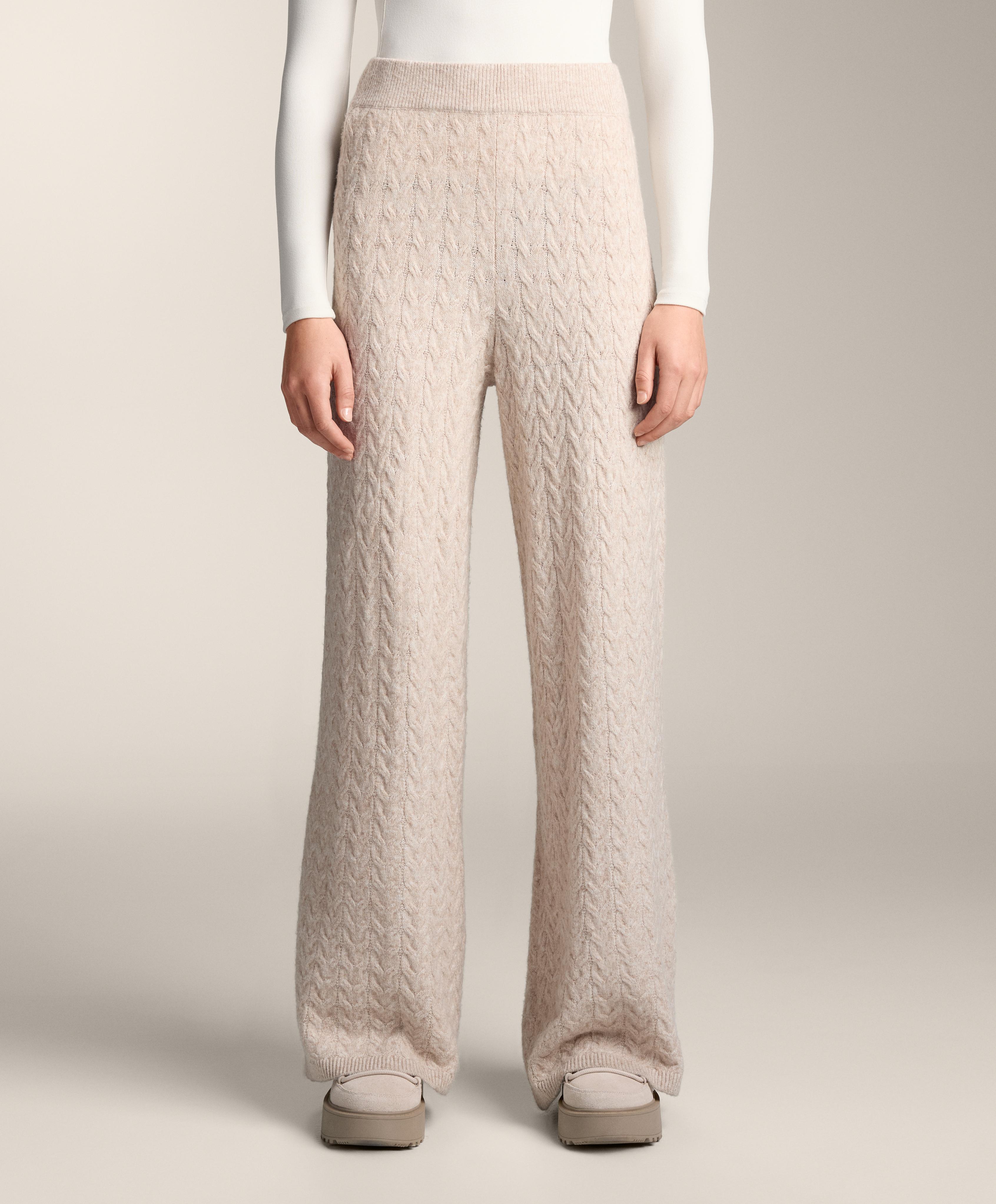 Cable knit straight leg trousers
