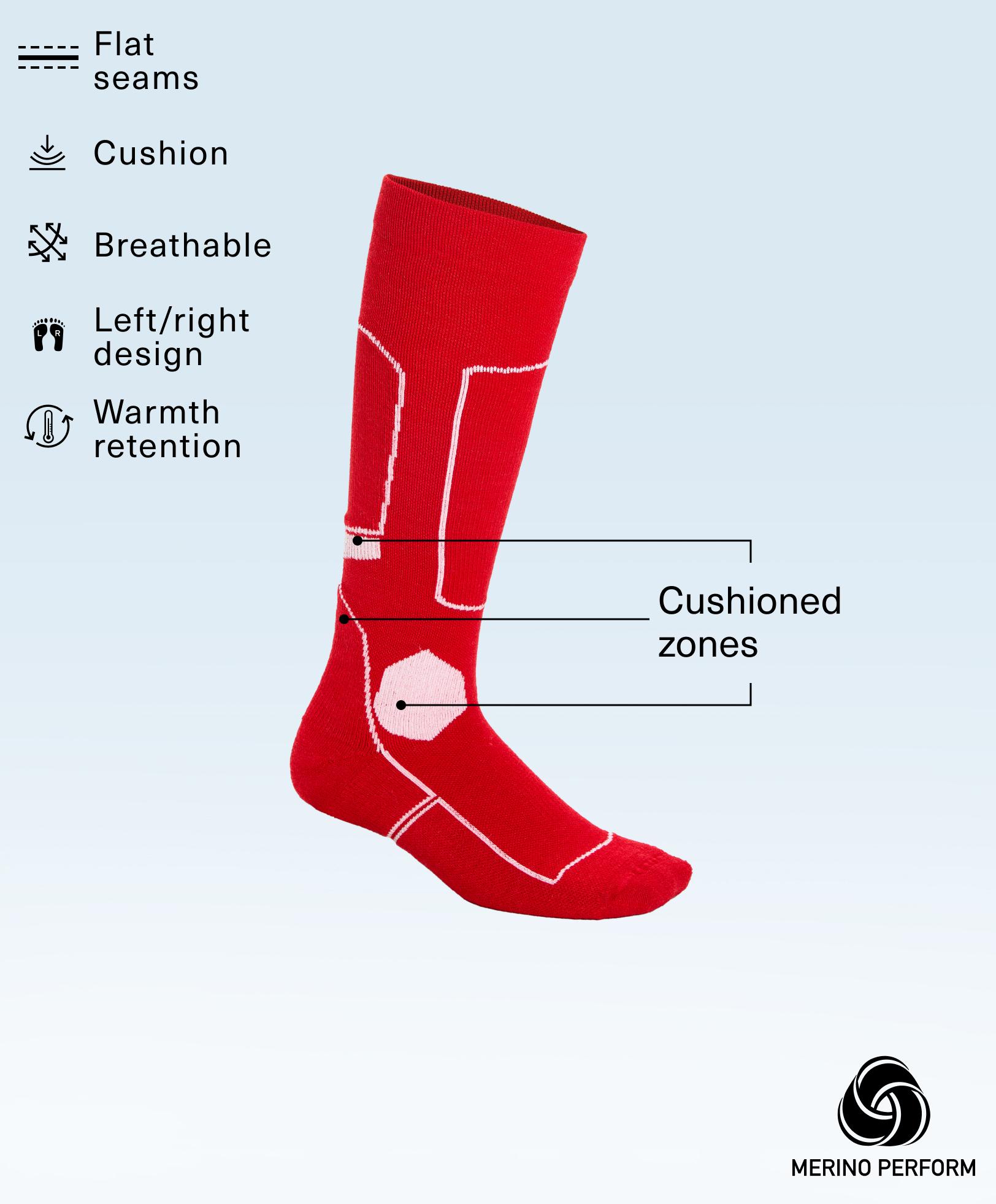 WOOLMARK® wool blend long ski socks