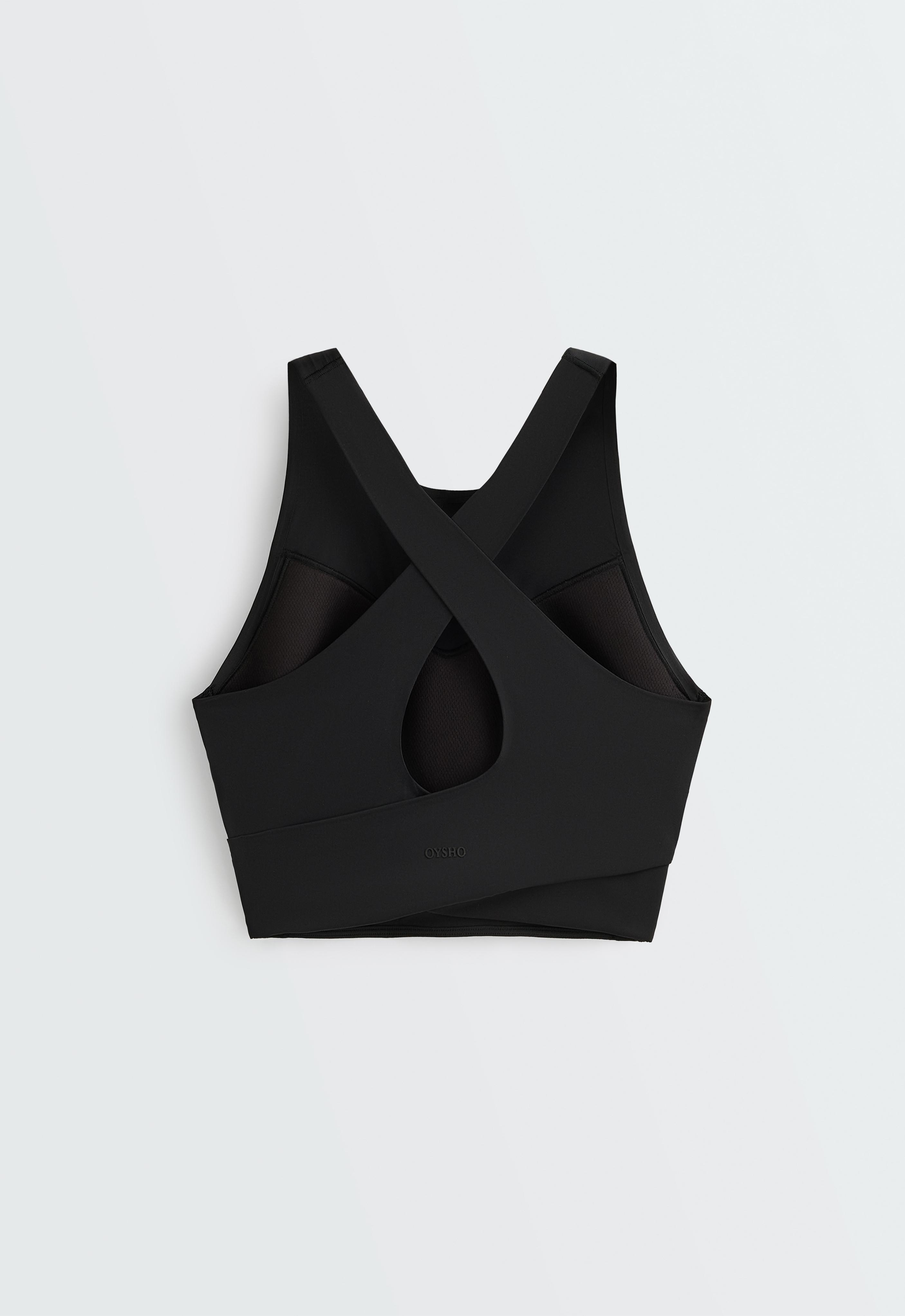 Light Touch crossover back tank top — BLACK