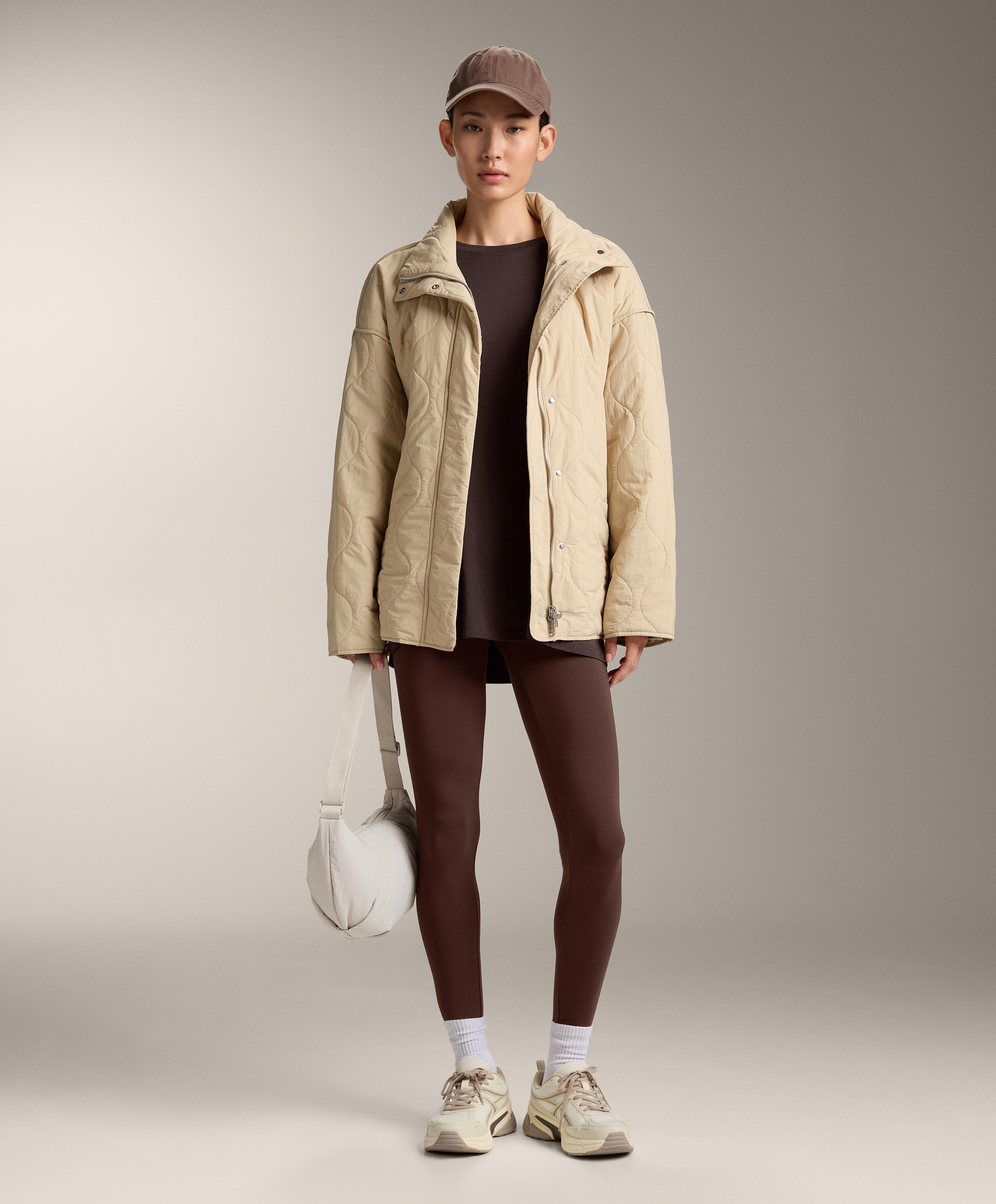 Oversize cotton blend long-sleeve T-shirt — BROWN