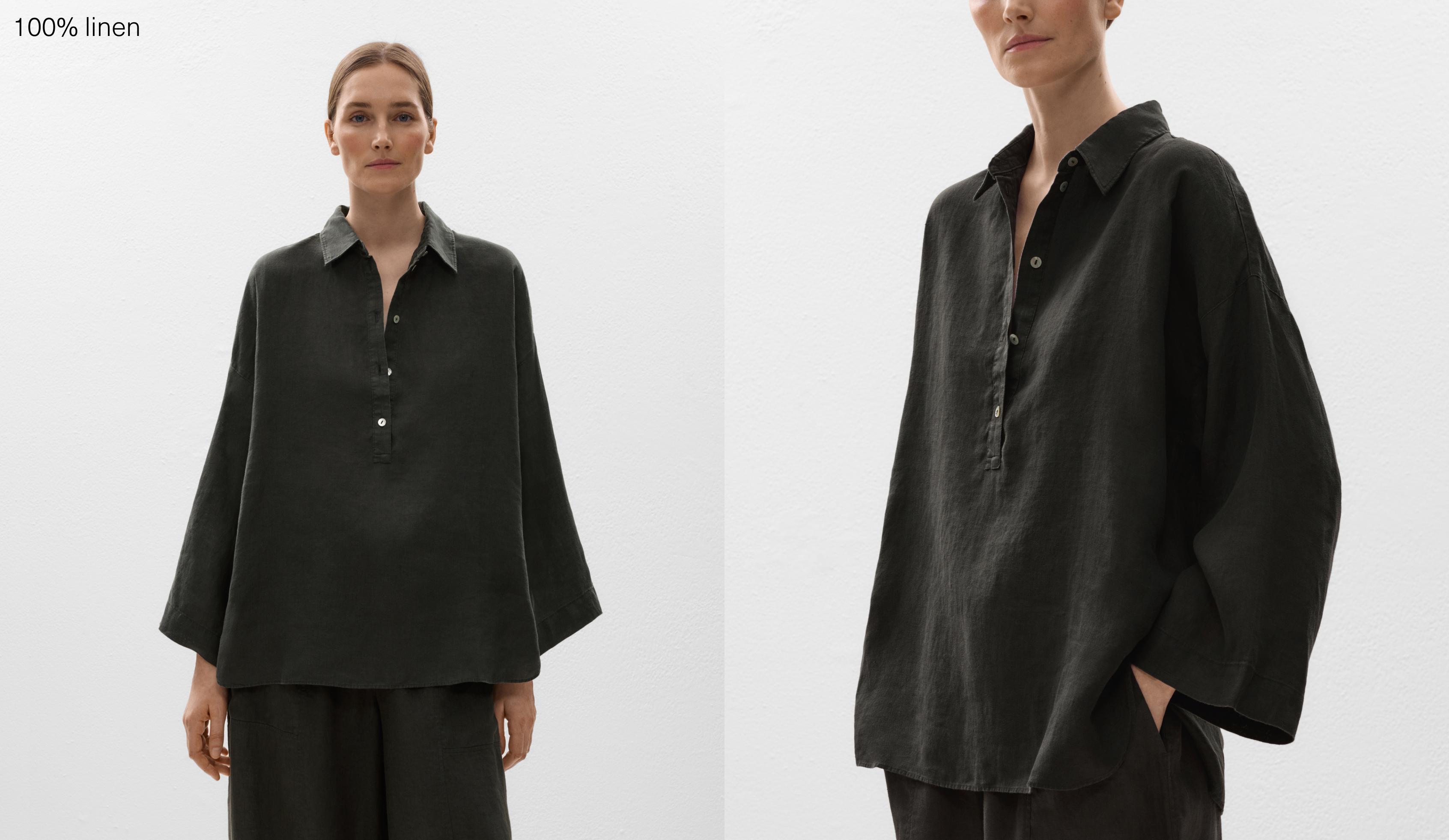 Oversize-skjorta i 100 % linne