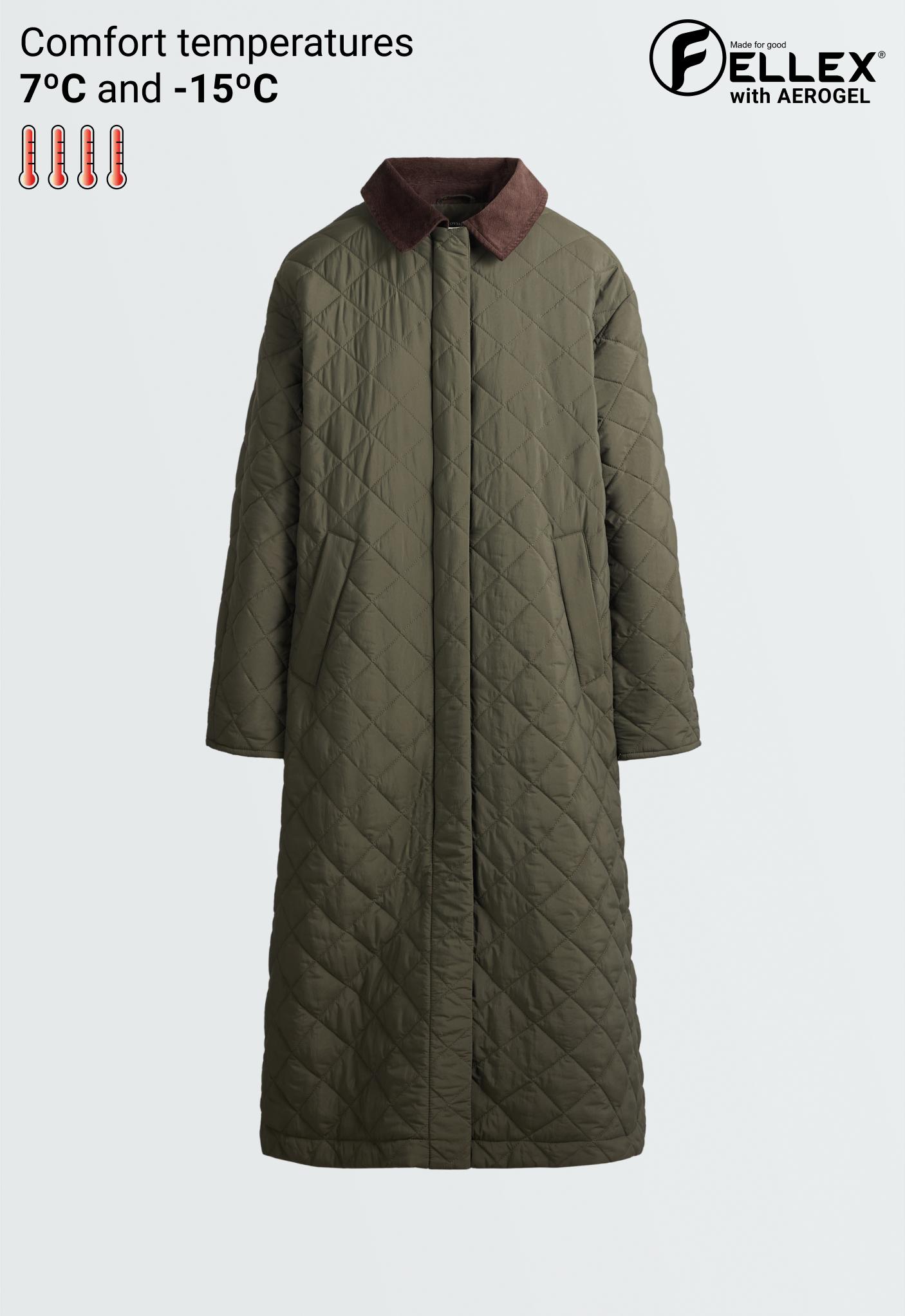FELLEX® AEROGEL contrast collar long padded jacket FELLEX® AEROGEL contrast collar long padded jacket