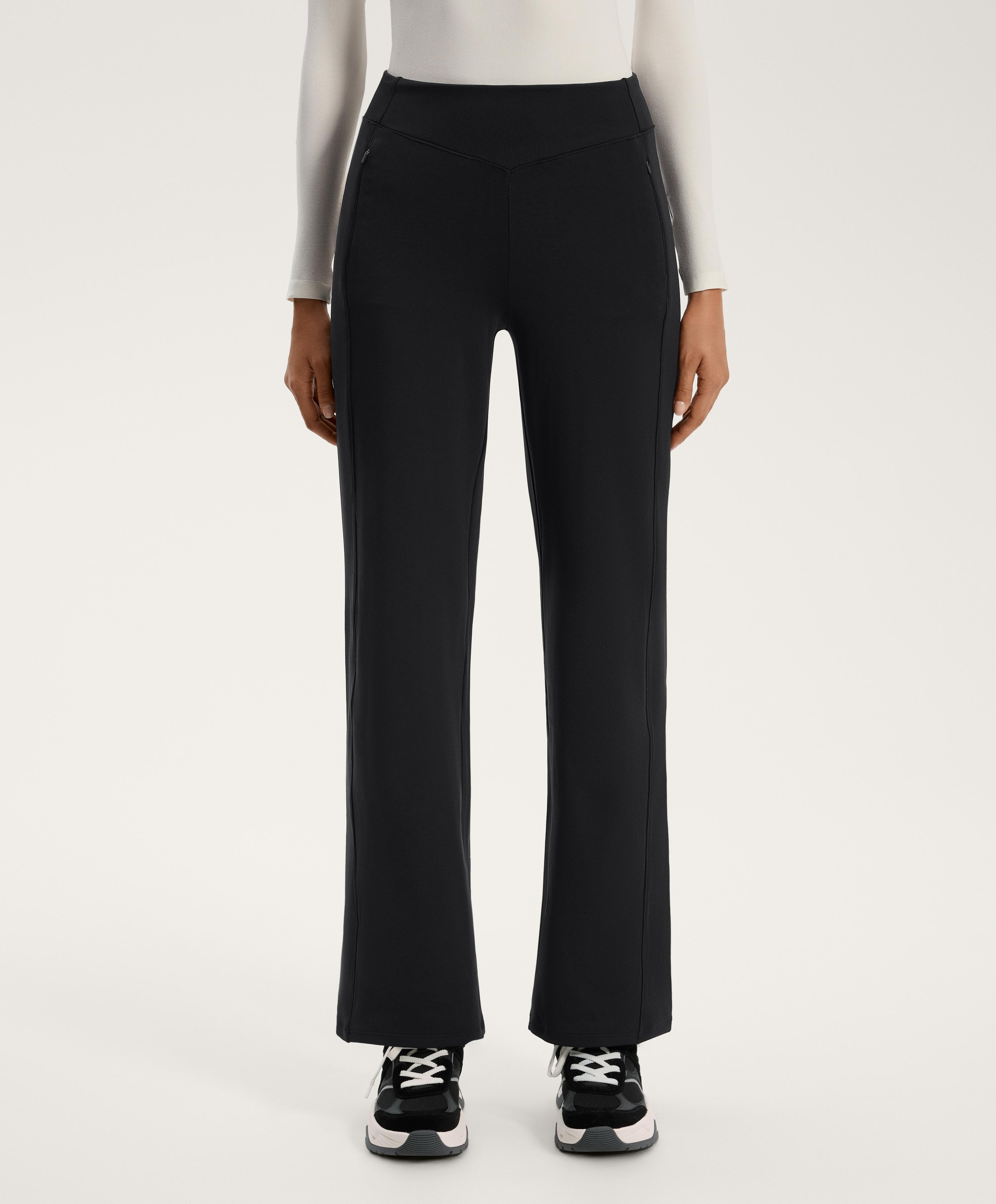 High-rise warm straight-leg trousers