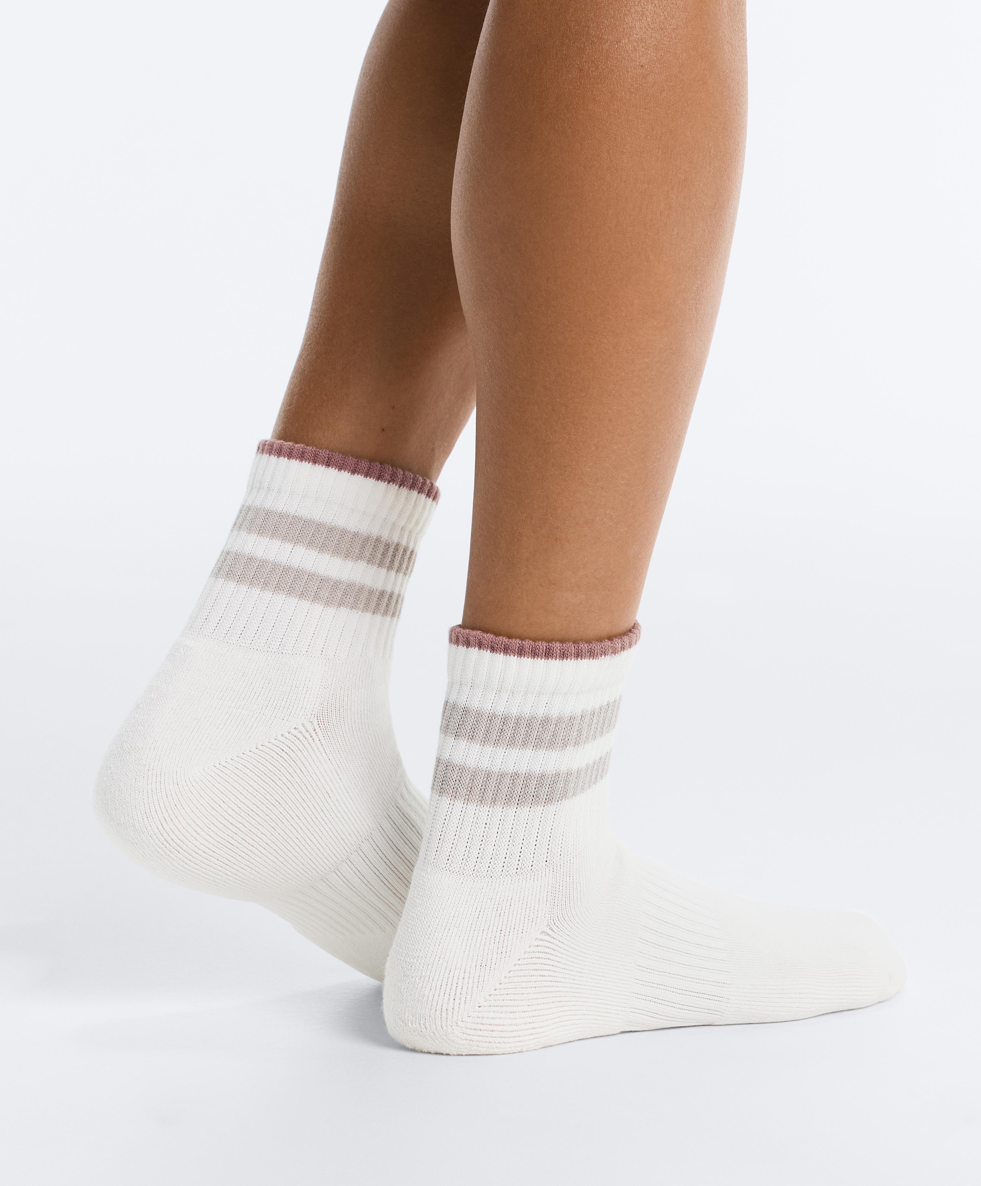 3-pack cotton socks — PALE MINK