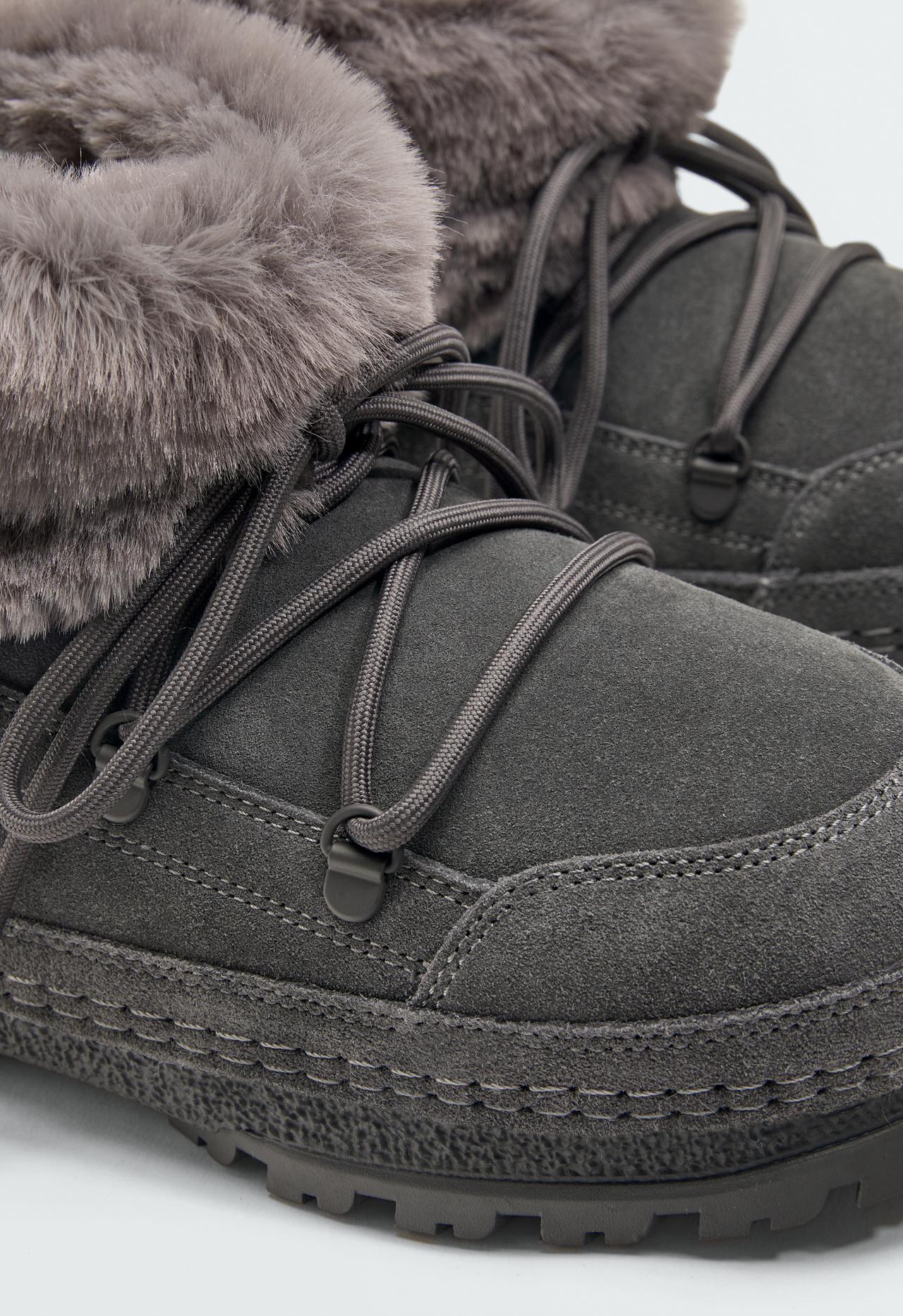 Technical suede lace-up boot — GREY