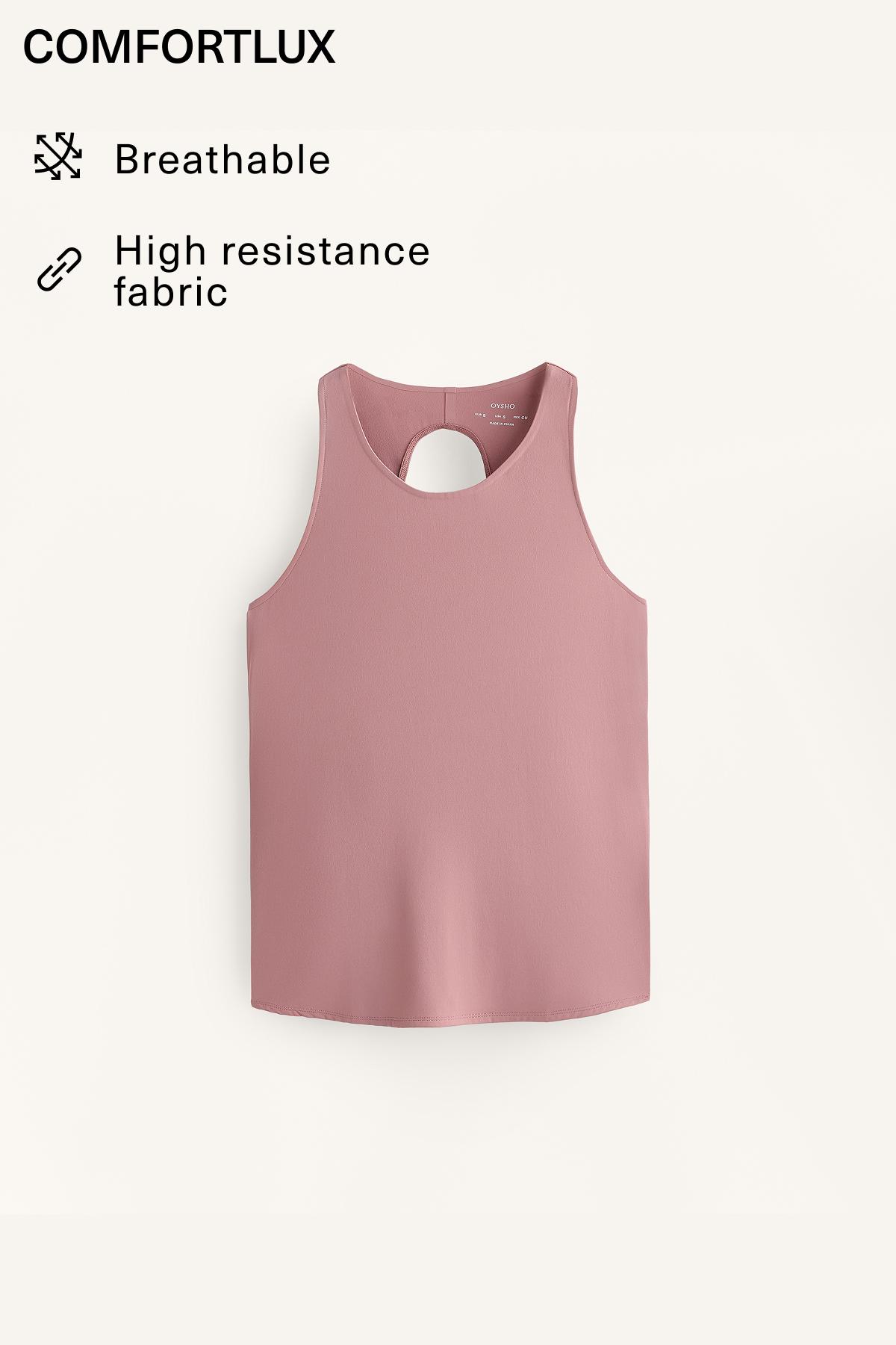 Comfortlux cross-back T-shirt — SOFT PINK
