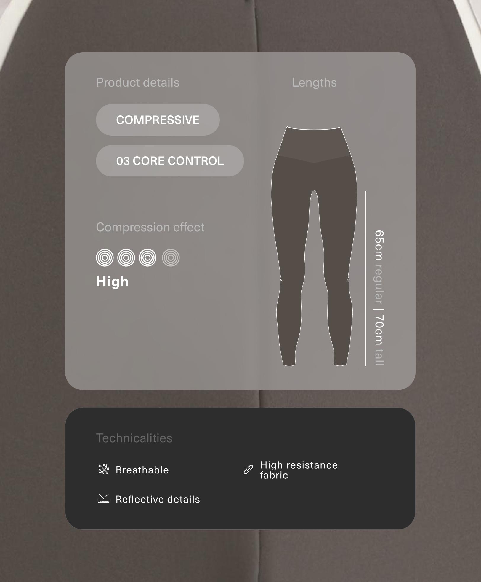 لغينغ للكاحل عالي الخصر ضاغط عاكس بتحكم أساسي