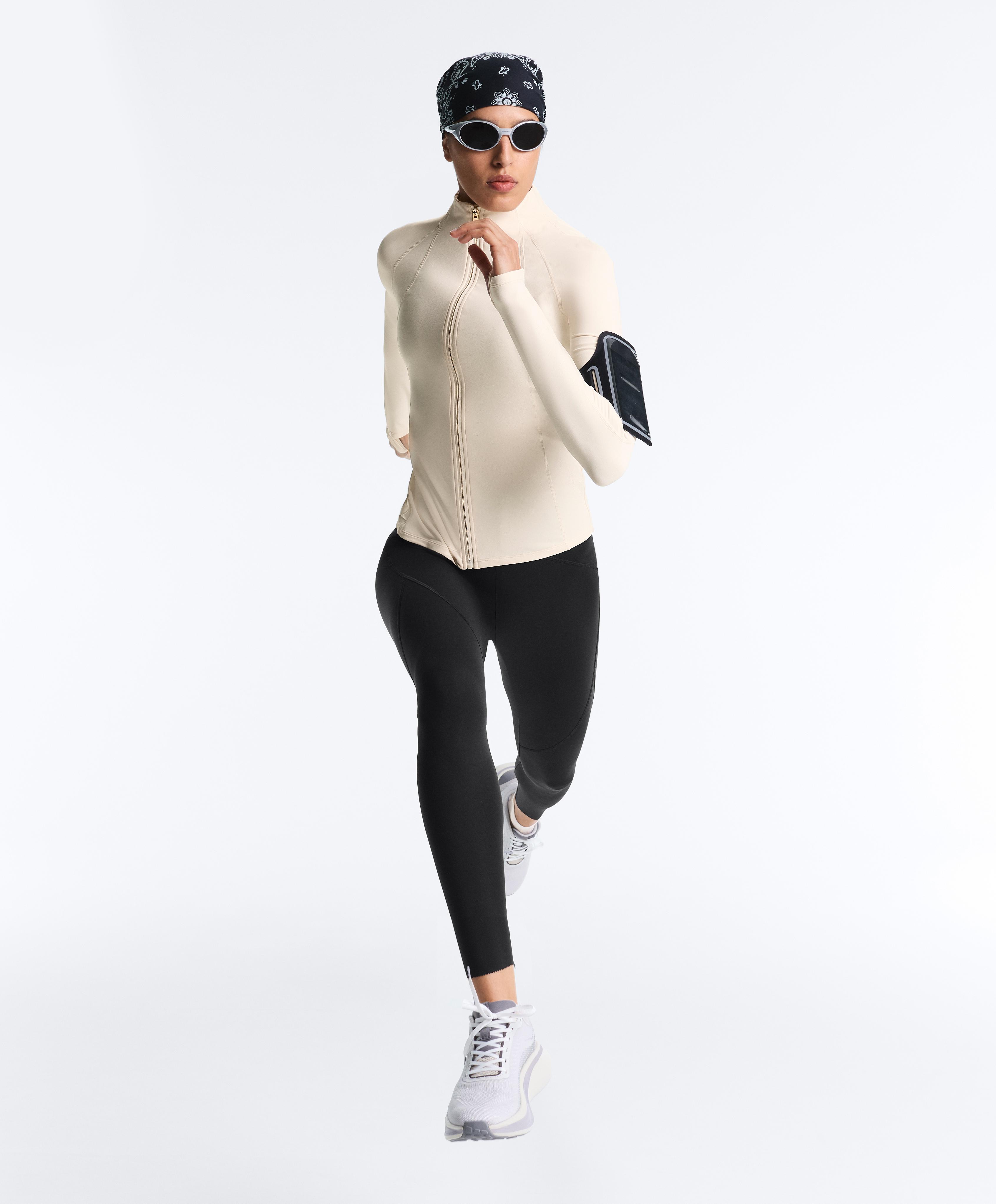 Light warm technical jacket with seams — PALE ECRU