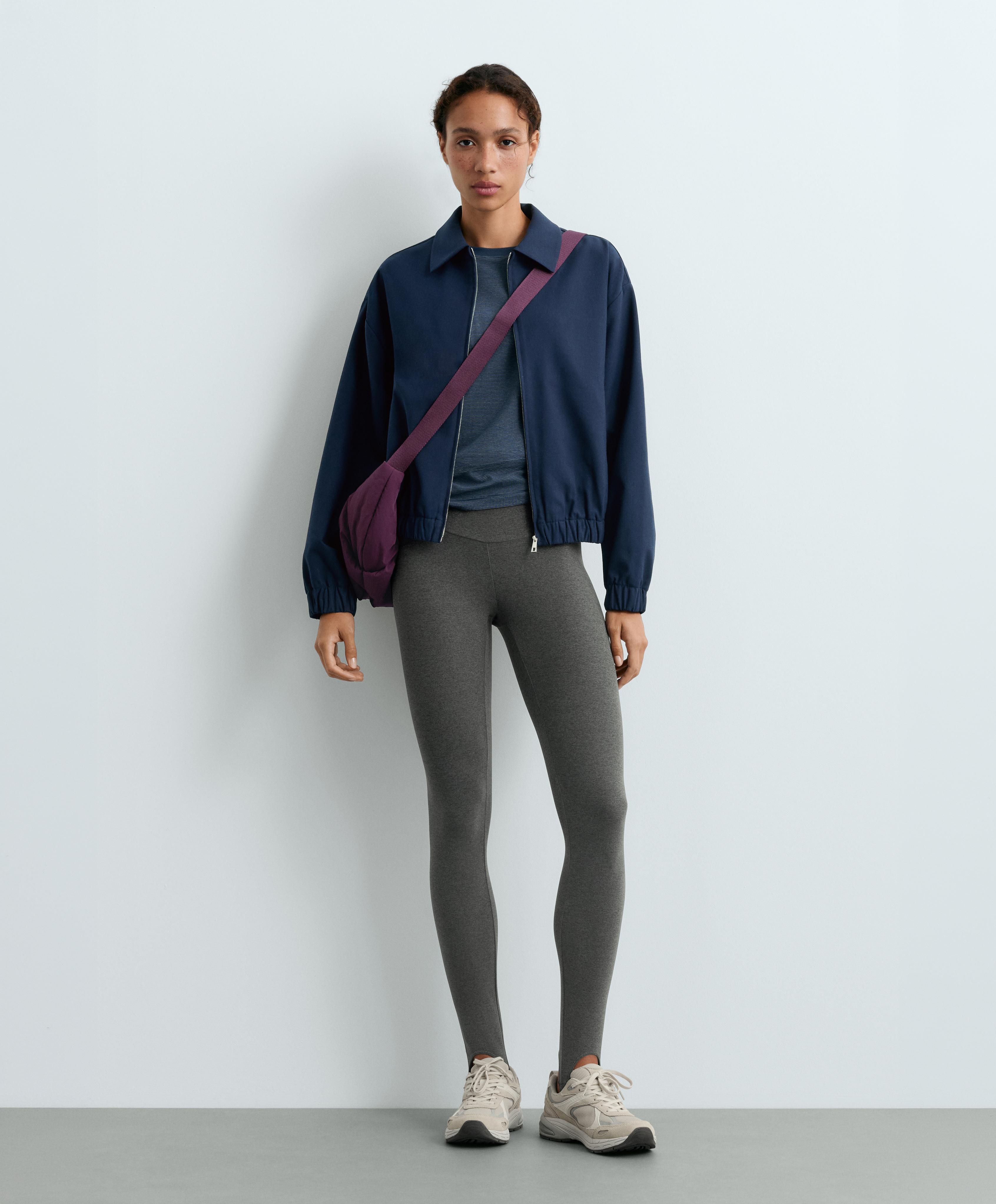 Cropped lapel collar jacket with wool — NAVY BLUE