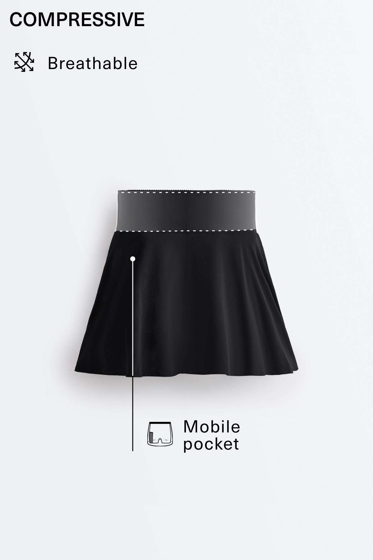 High rise Compressive skirt — BLACK