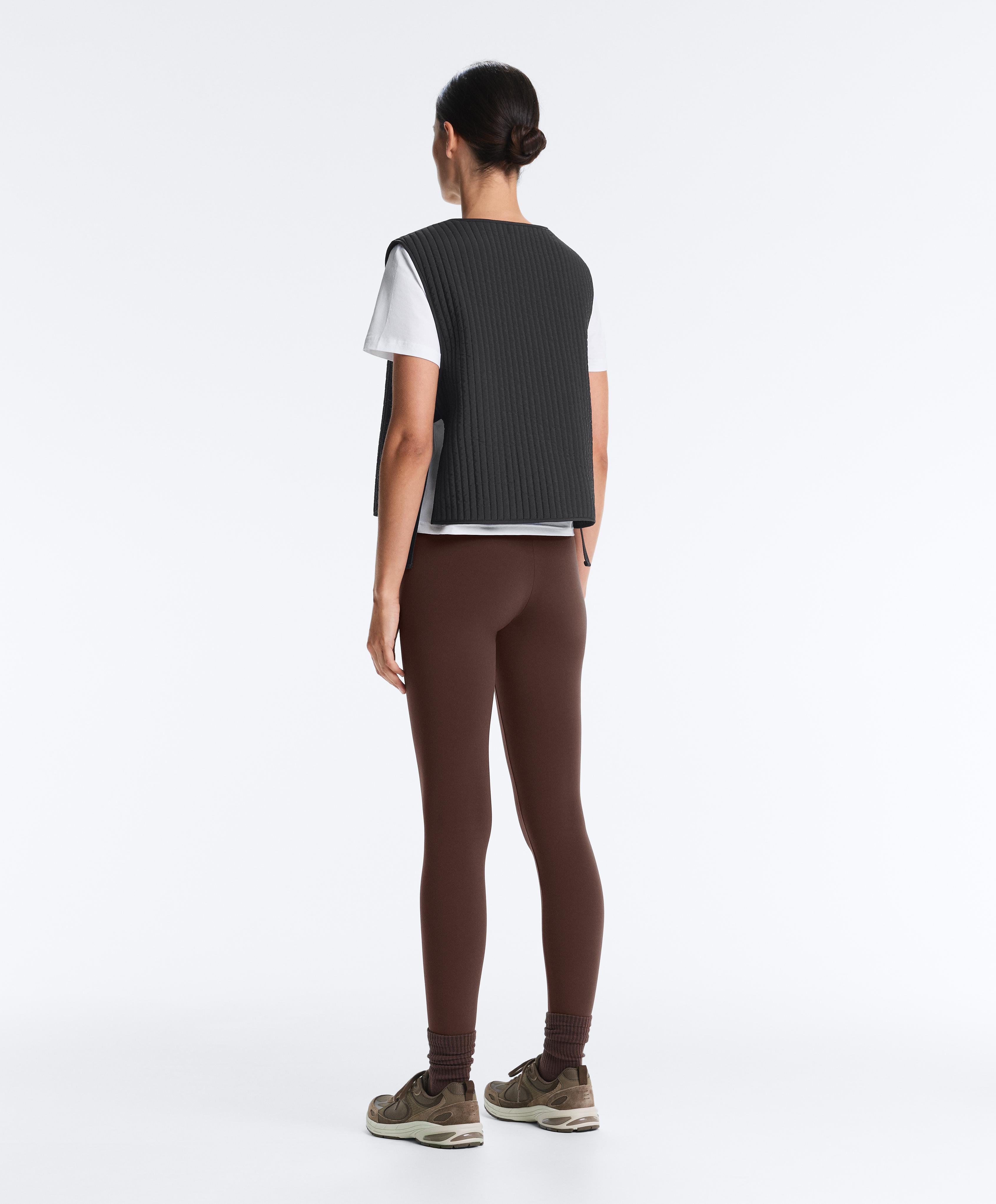 Thin padded nylon gilet — BLACK