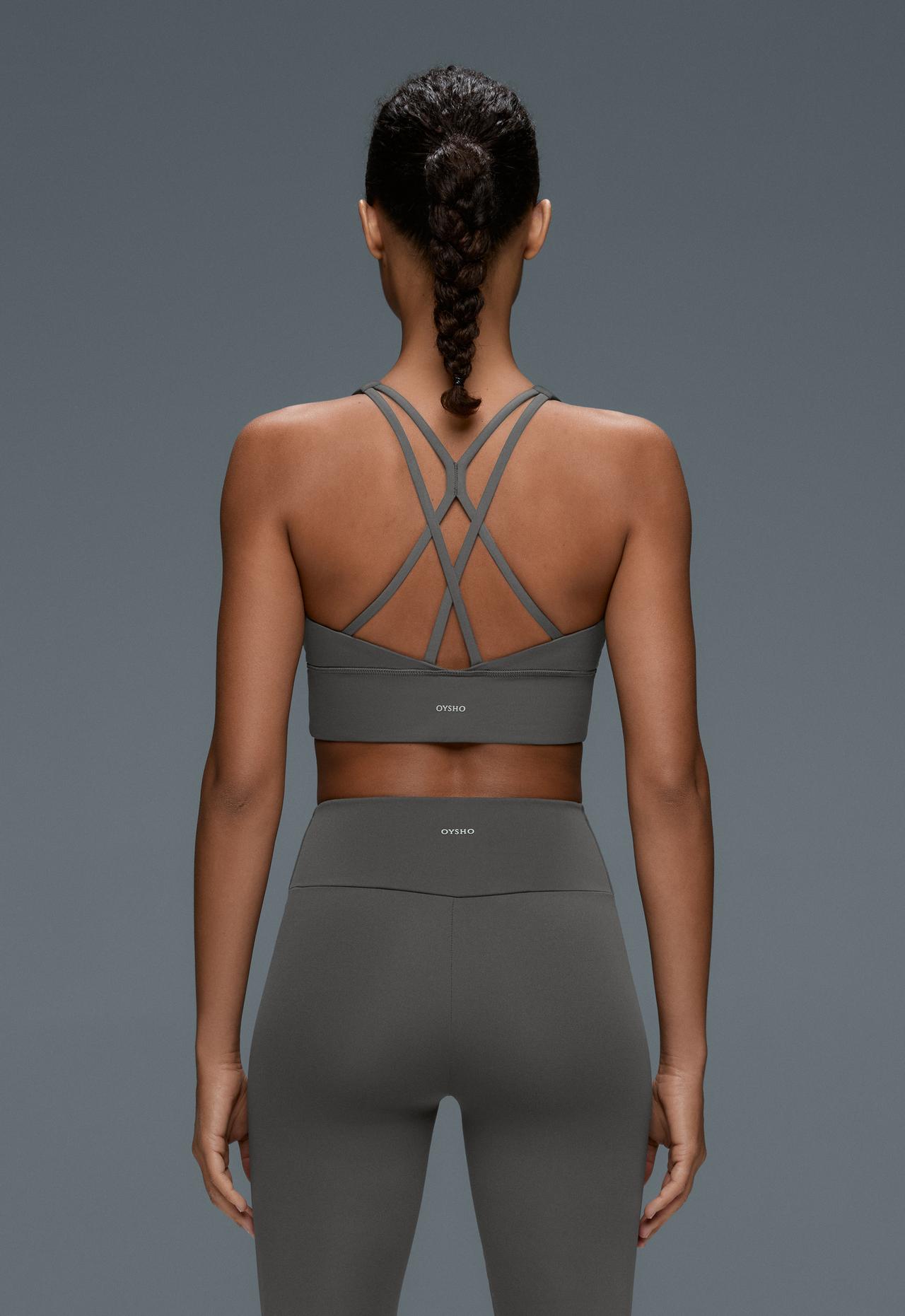 Medium support Comfortlux sports bra with cup — ASPHALT GREY
